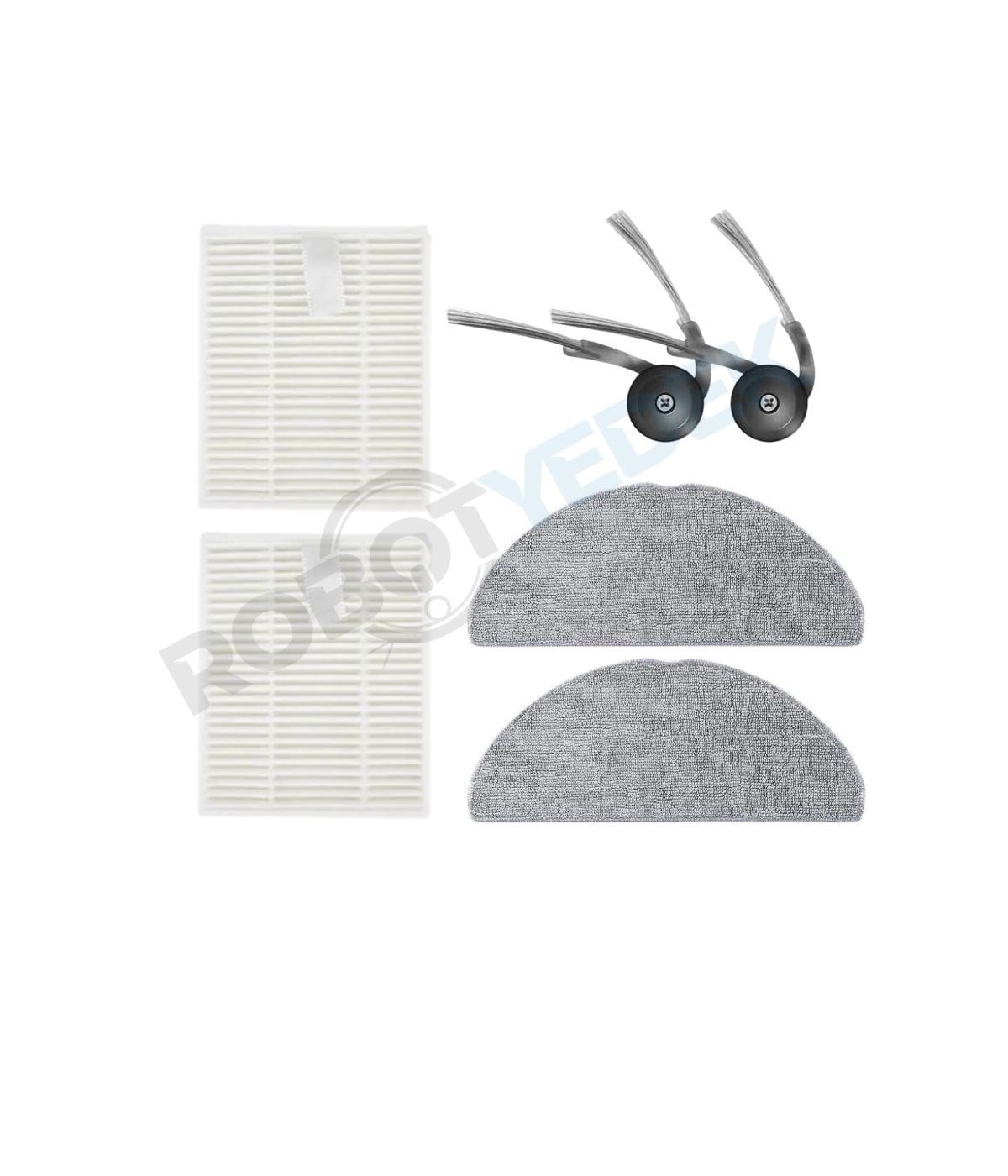 Roborock Q8 ve Q8 Plus RRA0TCP (MAX-PRO DEĞİL!!) Uyumlu Hepa Filtre Yan Fırça Mop Bezi-6 Adet