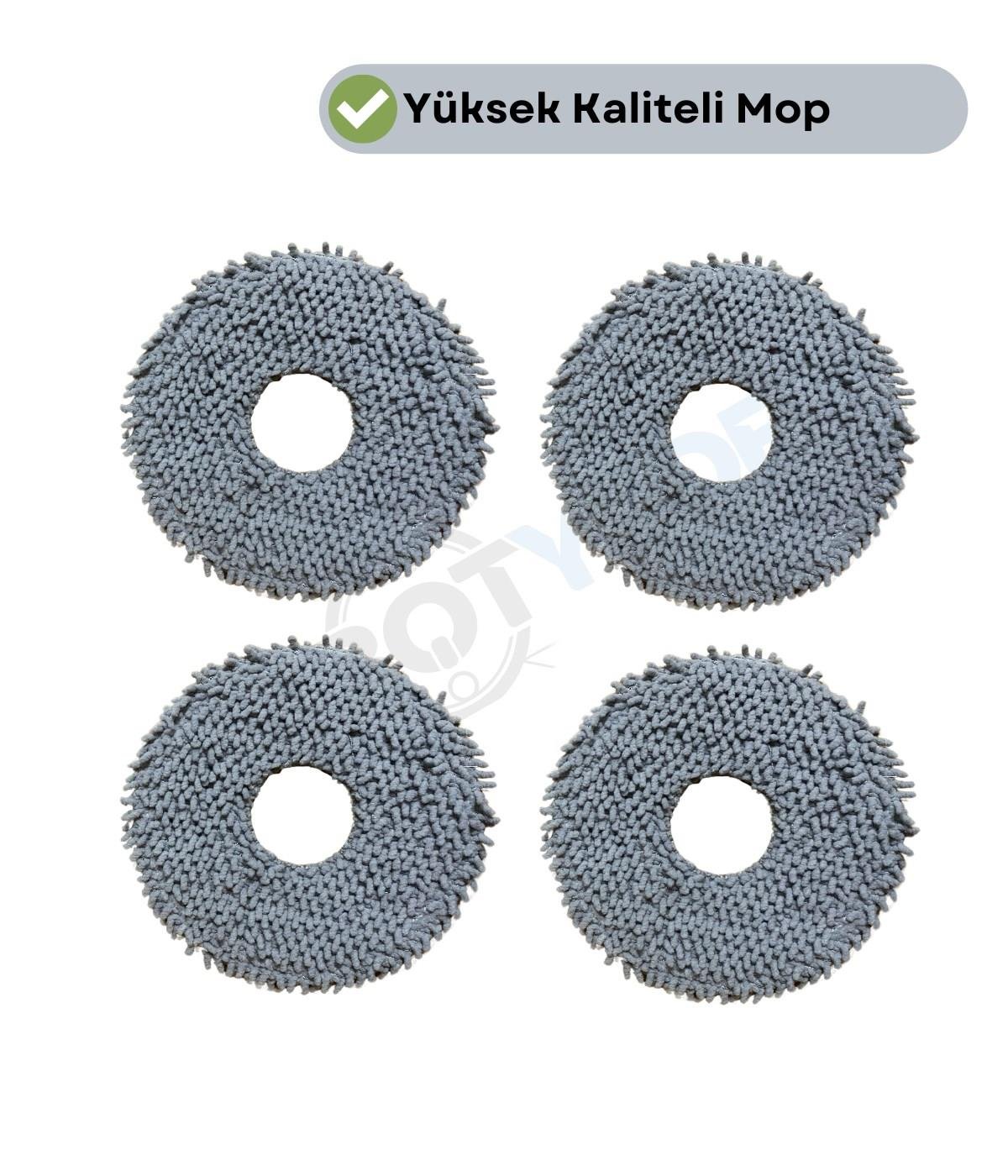 Roborock QRevo C Uyumlu 4 Adet Mikrofiber Mop Bez