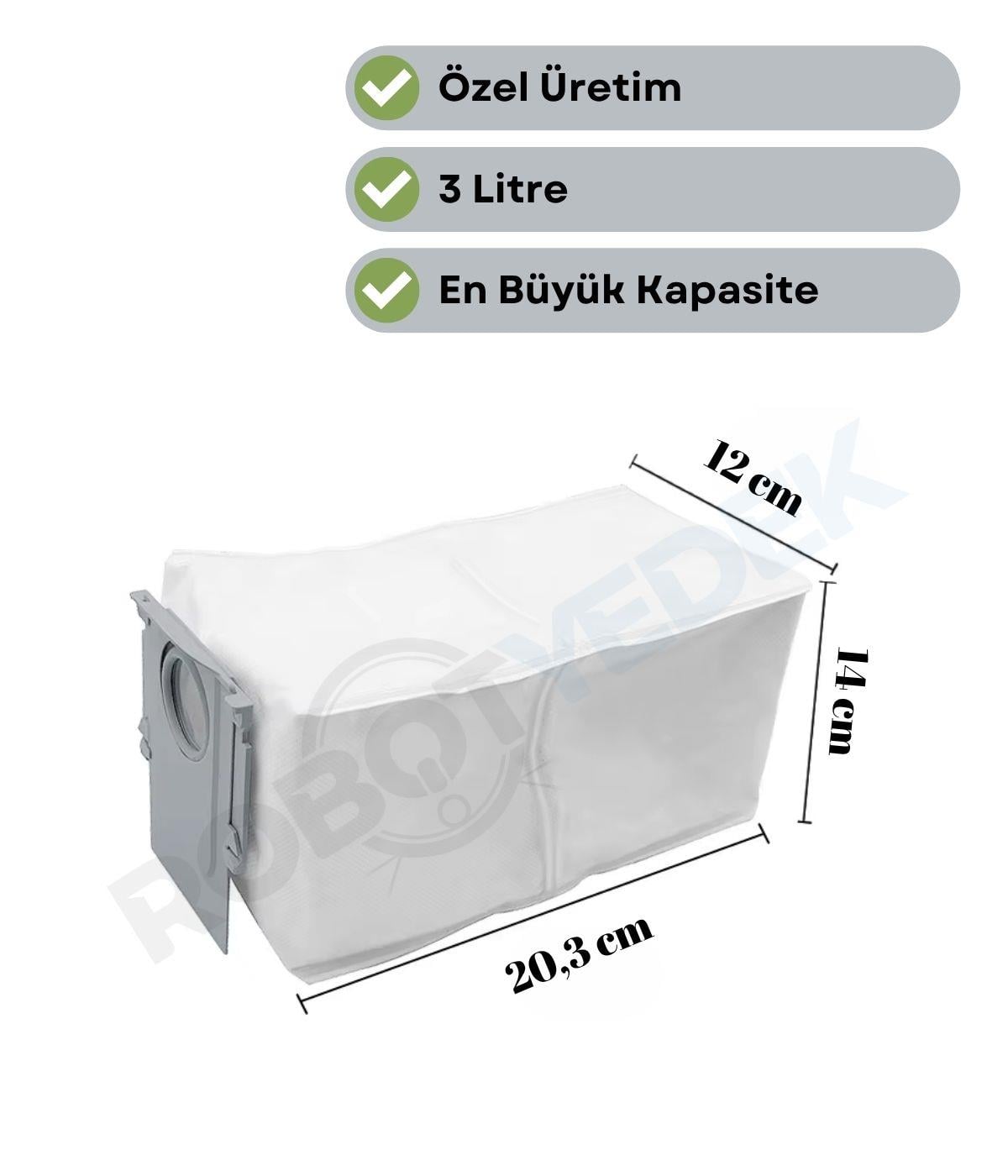 Roborock QRevo Curv 2 Pro Uyumlu 4 Adet Toz Çöp Torbası