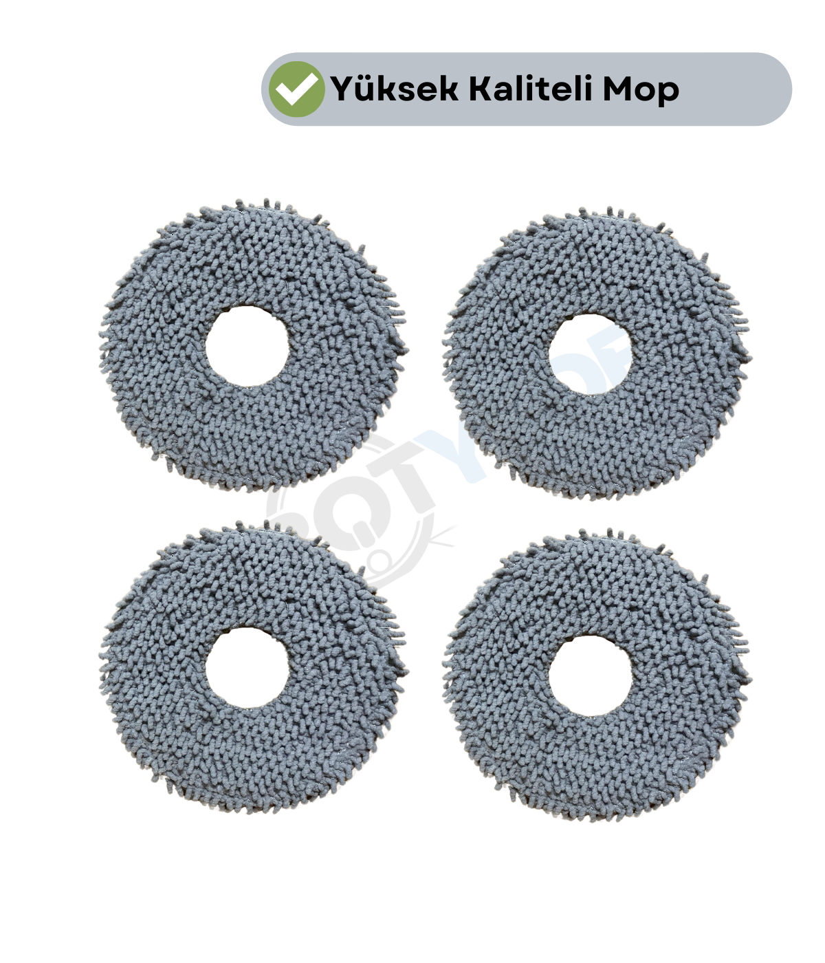 Roborock QRevo Curv 2 Pro Uyumlu 4 Adet Mikrofiber Mop Bez