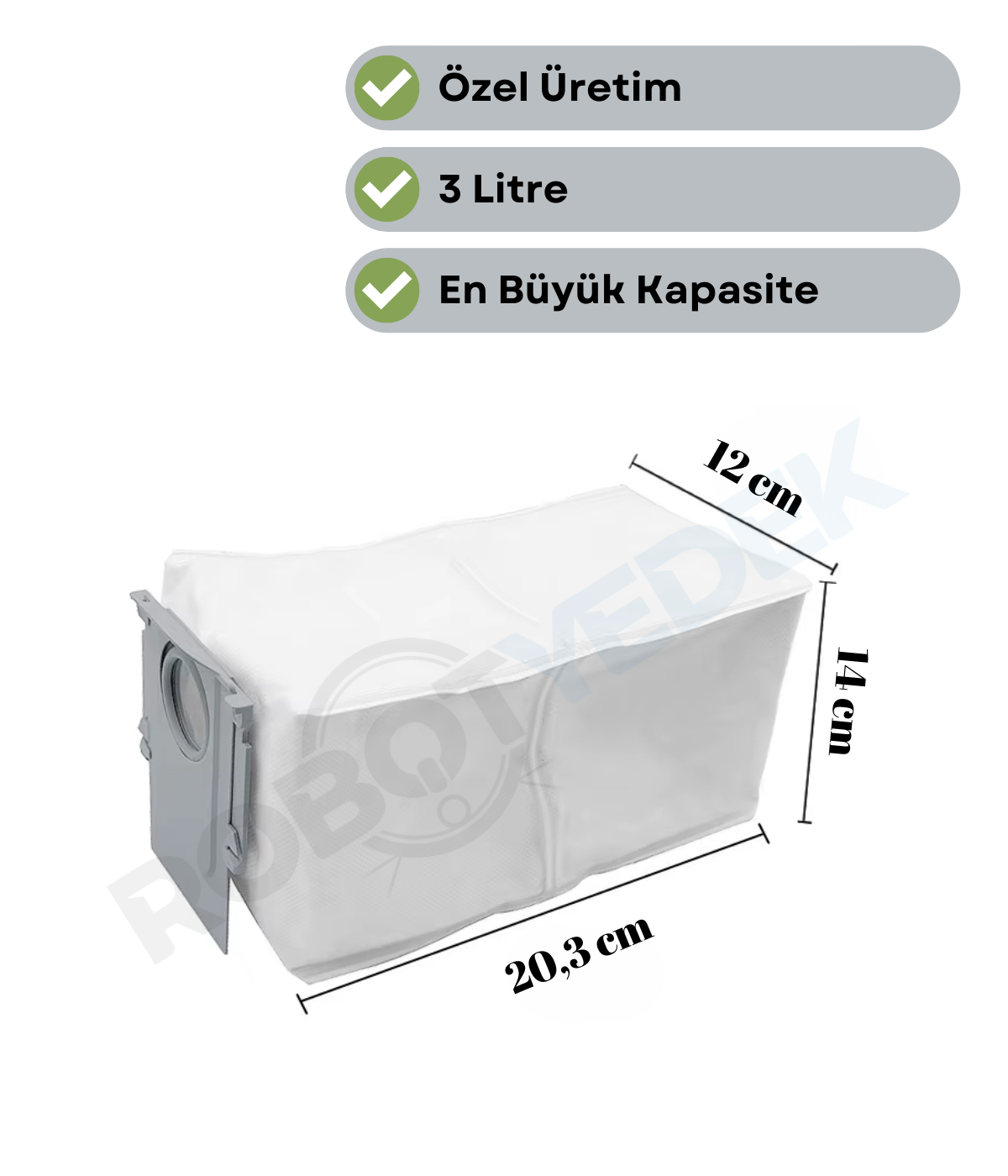 Roborock QRevo Curv 5A1 Uyumlu 2 Adet Toz Çöp Torbası