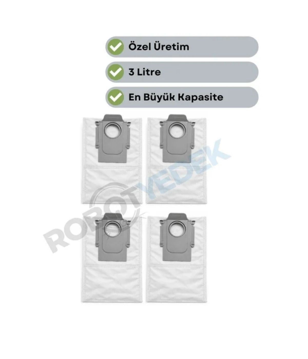 Roborock QRevo Edge 2 Flow Uyumlu Toz Çöp Torbası 4 Adet