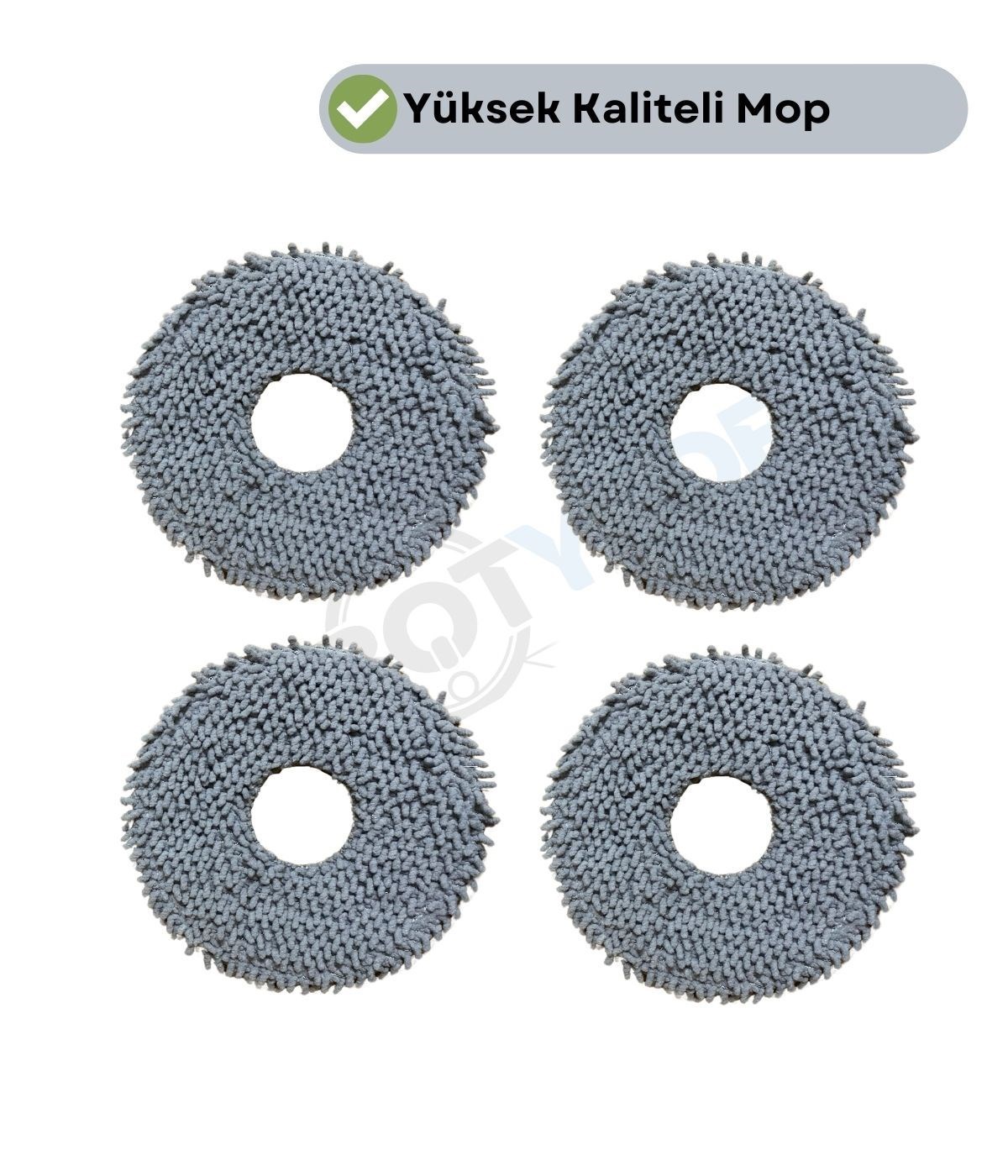 Roborock QRevo Edge 2 Uyumlu  Mikrofiber Mop Bez 4 Parça