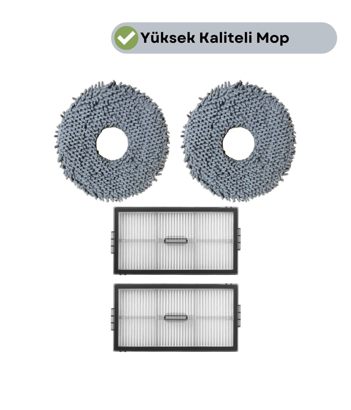 Roborock QRevo Edge 2 Uyumlu Mop ve Hepa Filtre-4 Parça