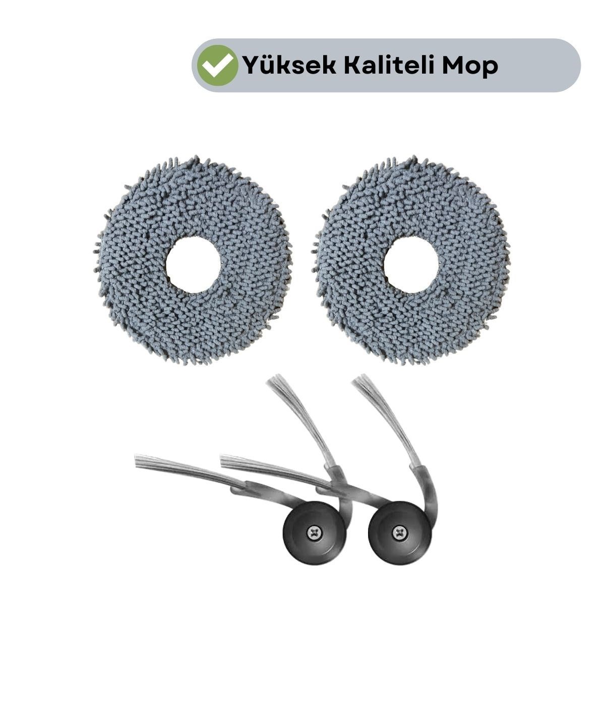 Roborock QRevo Edge 2 Uyumlu Mop ve Yan Fırça-4 Parça