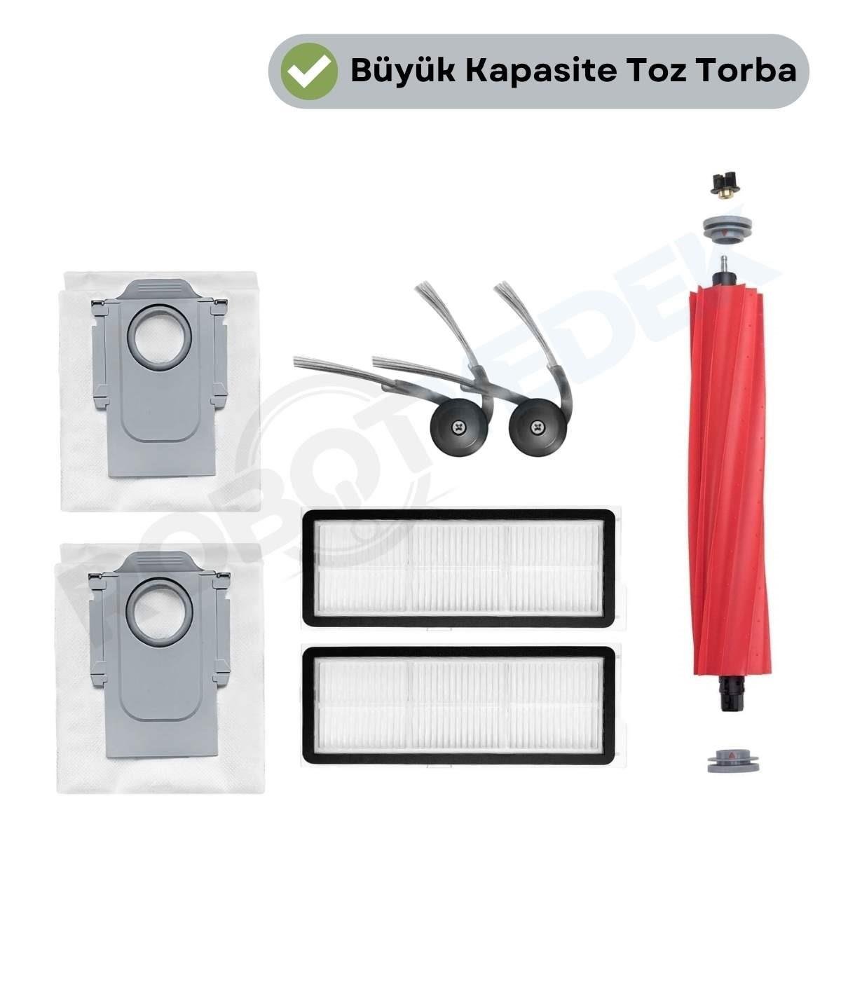 Roborock QRevo L Ana Fırça, Hepa Filtre, Yan Fırça, Toz Torbası 7 Parça