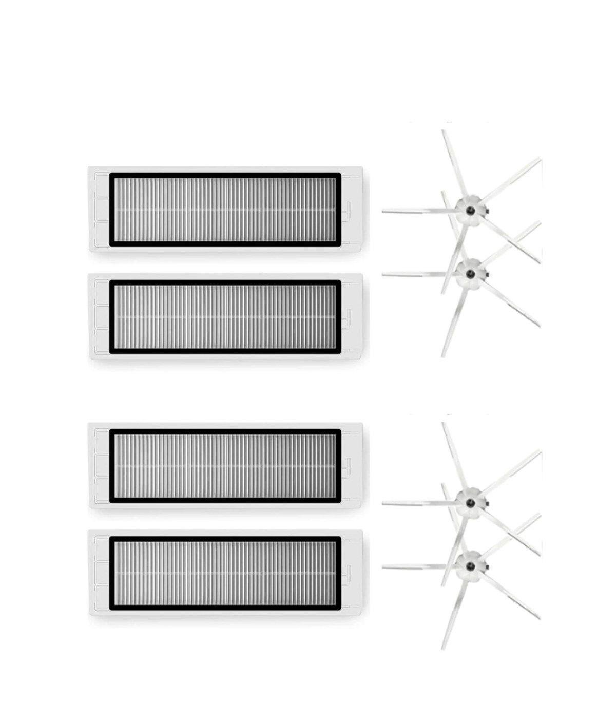 Roborock S5 Max (Beyaz) Uyumlu Yedek Hepa Filtre Yan Fırça -8 Parça