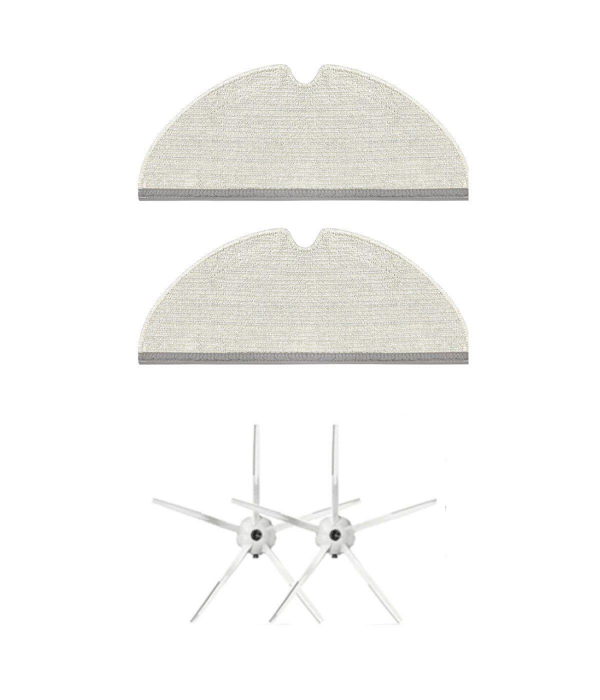 Roborock S5 Max (Beyaz) Uyumlu Yedek Mop ve Yan Fırça-4 Parça