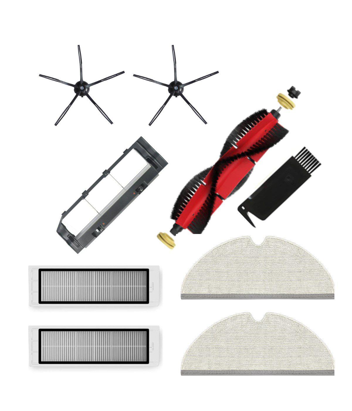 Roborock S5 Max (Siyah) Uyumlu Yedek Fırça Hepa Filtre Mop Fırça Kapağı Seti-9 Parça