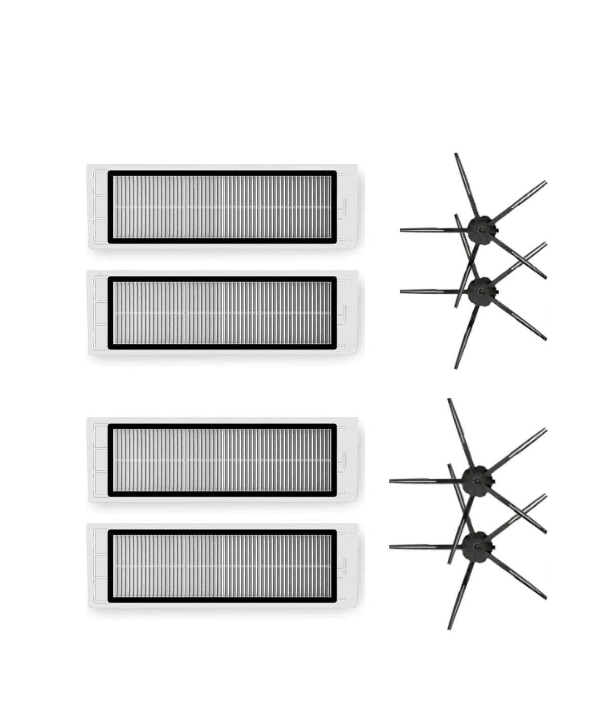 Roborock S5 Max (Siyah) Uyumlu Yedek Hepa Filtre Yan Fırça -8 Parça