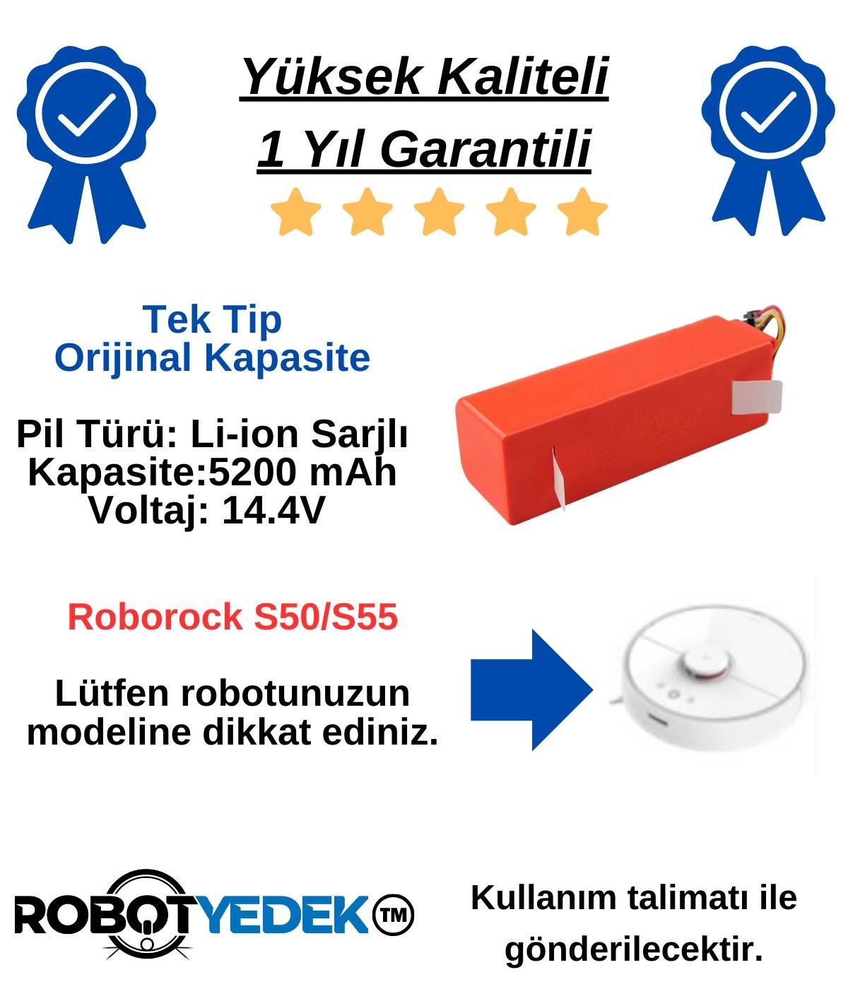 Roborock S50/S55 Batarya