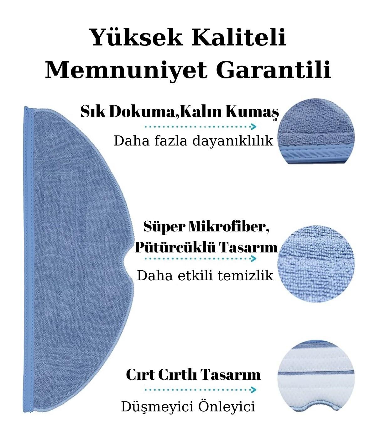 Roborock S7 Beyaz Uyumlu Yedek Fırça Hepa Filtre Mop Seti-11 Parça