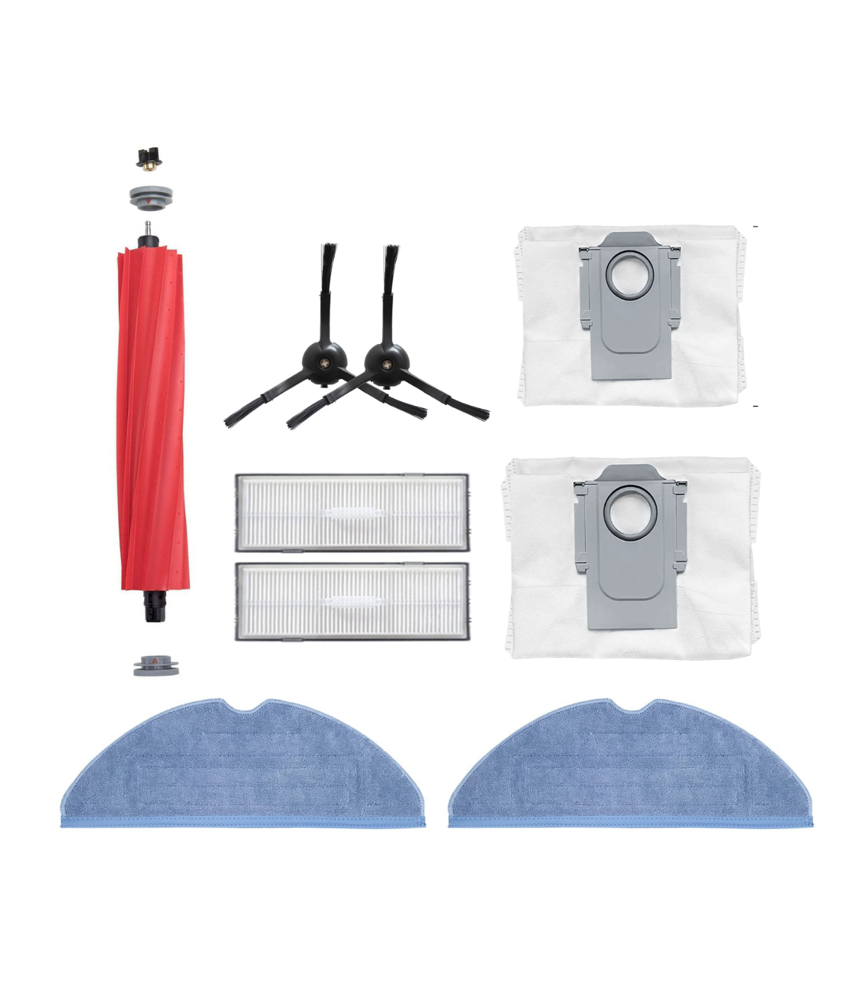 Roborock S7 Max Ultra Uyumlu Yedek Fırça Hepa Filtre Toz Torba  Mop Seti-9 Parça