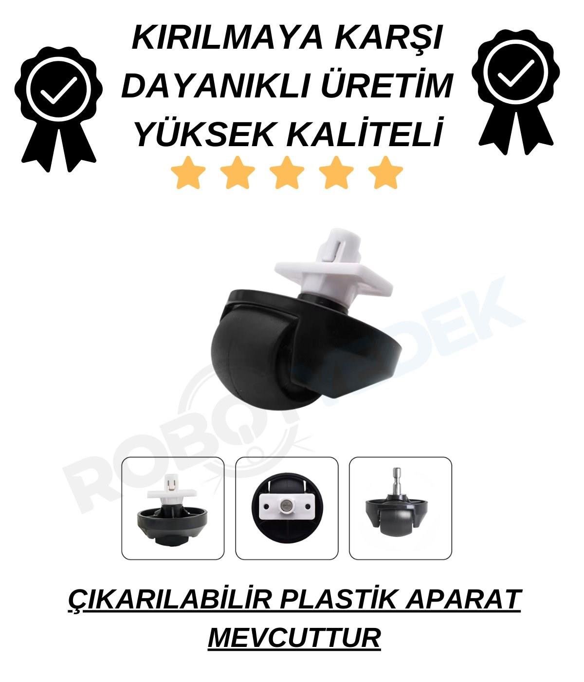 Roborock S7 S7 Plus Uyumlu Yedek Ön Tekerlek Siyah