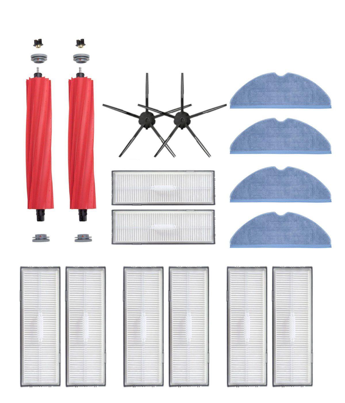 Roborock S7 Siyah Uyumlu Yedek Fırça Hepa Filtre Mop Seti-16 Parça