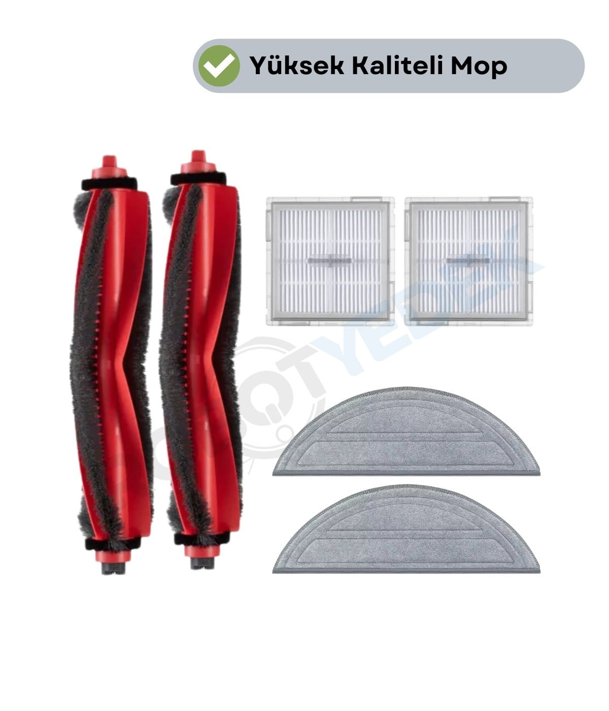 Roborock S9 S9 Plus Uyumlu Fırça Hepa Filtre Mop Seti-6 Parça
