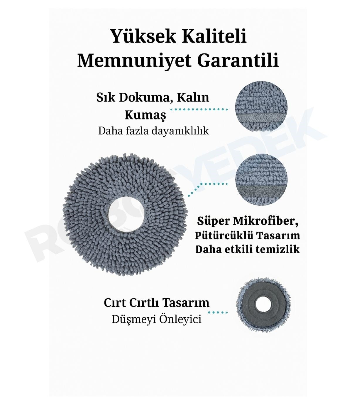 Roborock Saros 20 Uyumlu Mikrofiber Mop Bez 2 Adet