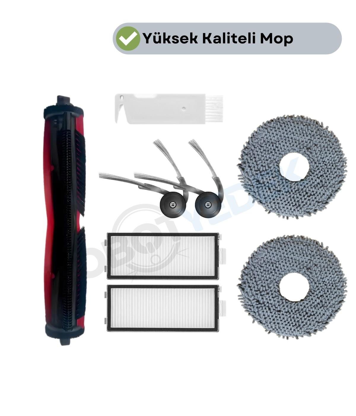 Roborock Saros Z70 Uyumlu Fırça Hepa Filtre Mop Seti-8 Parça