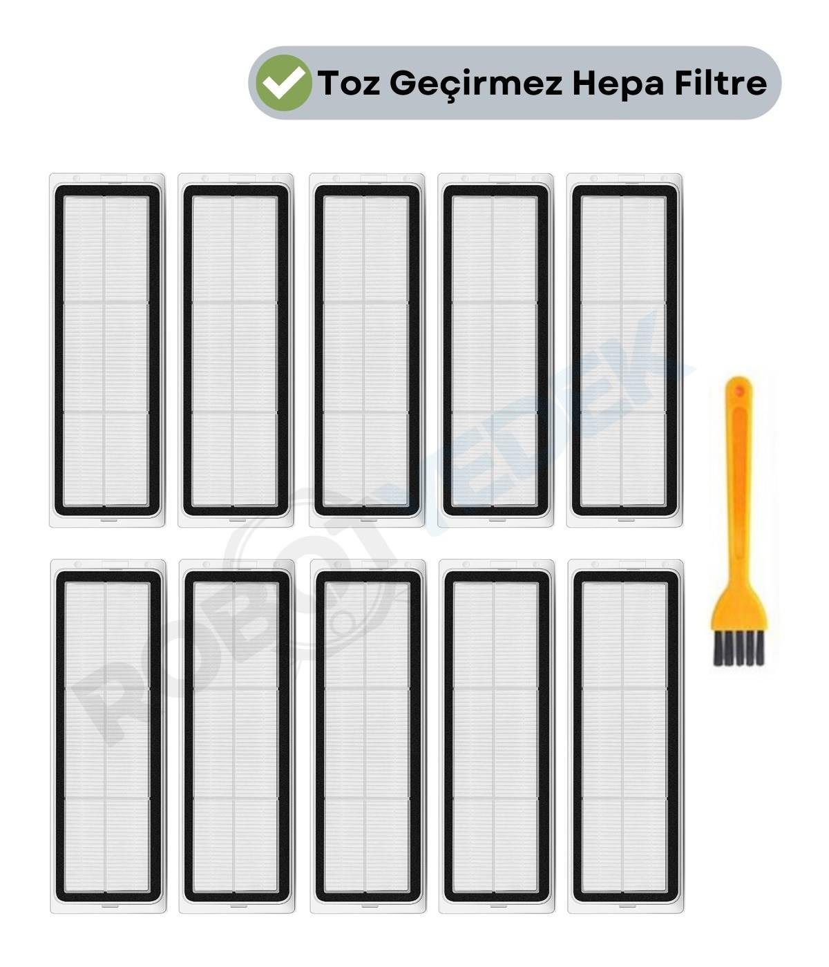 Xiaomi H40 Uyumlu Yedek Hepa Filtre ve Temizleme Fırçası-11 Parça