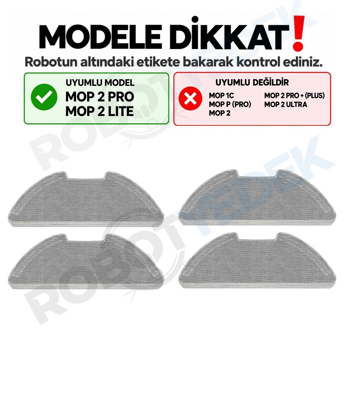 Xiaomi Mop 2 Pro MJST1SHW Uyumlu 4 Adet Tam Yüzey Mop Bez
