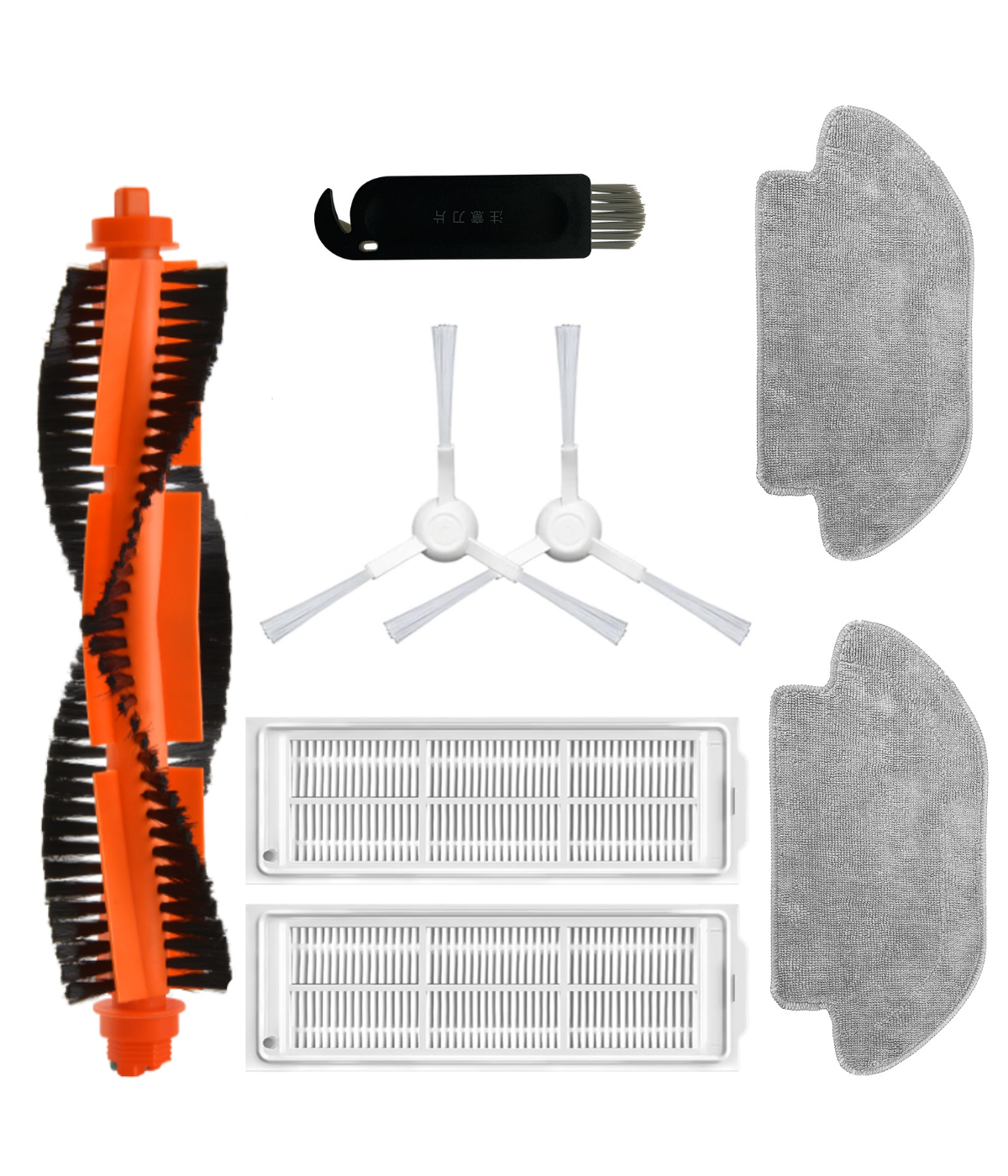 Xiaomi S10 (S10+ ve S10T Değil) Uyumlu Yedek Fırça Hepa Filtre Mop Seti-8 Parça