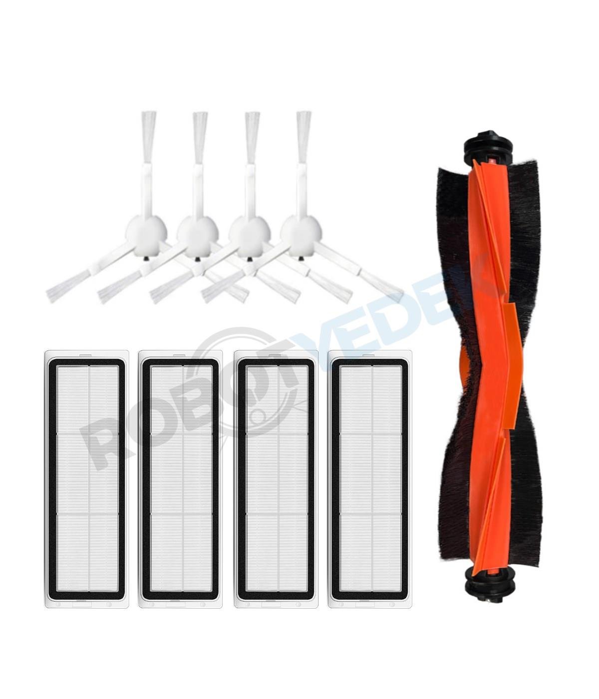 Xiaomi S10+(S10T Değil) Uyumlu Yedek Mopsuz Siyah Fırça Hepa Filtre Seti-9 Parça