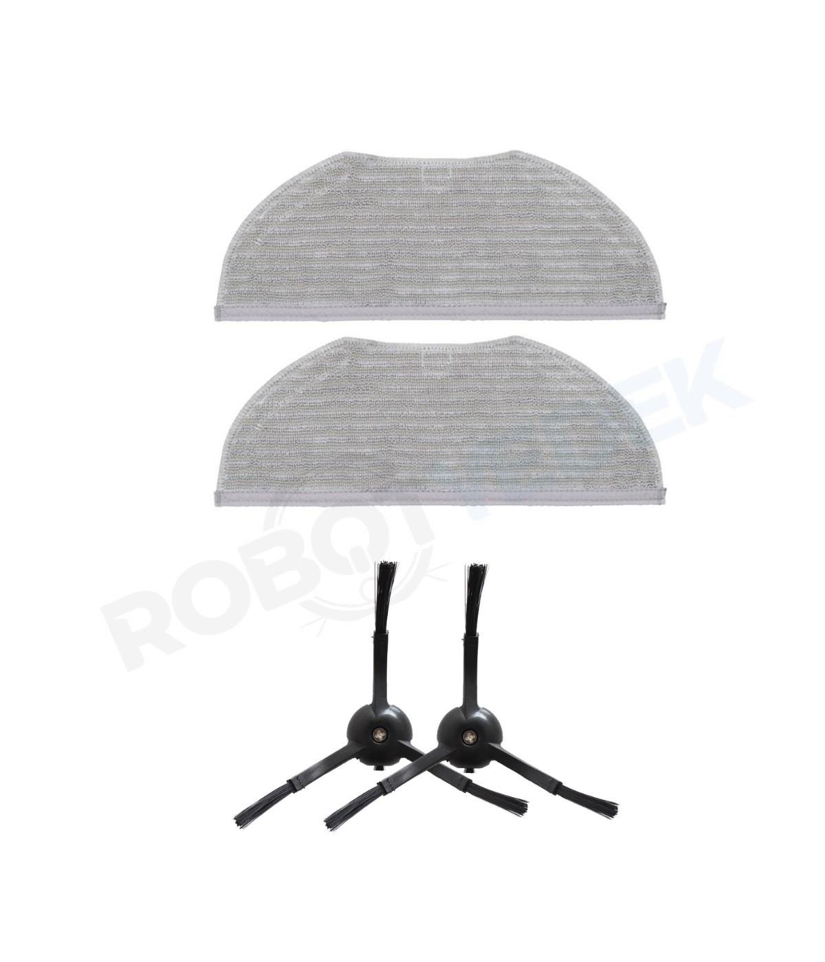 Xiaomi S10T STFCR01SZ Uyumlu Siyah Yedek Mop ve Siyah Yan Fırça-4 Parça