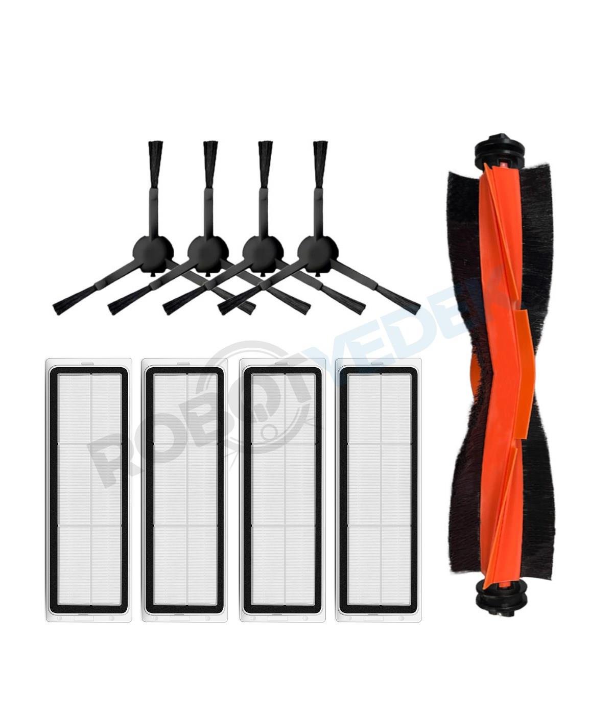 Xiaomi S20+ Plus Uyumlu Yedek Mopsuz Siyah Fırça Hepa Filtre Seti-9 Parça