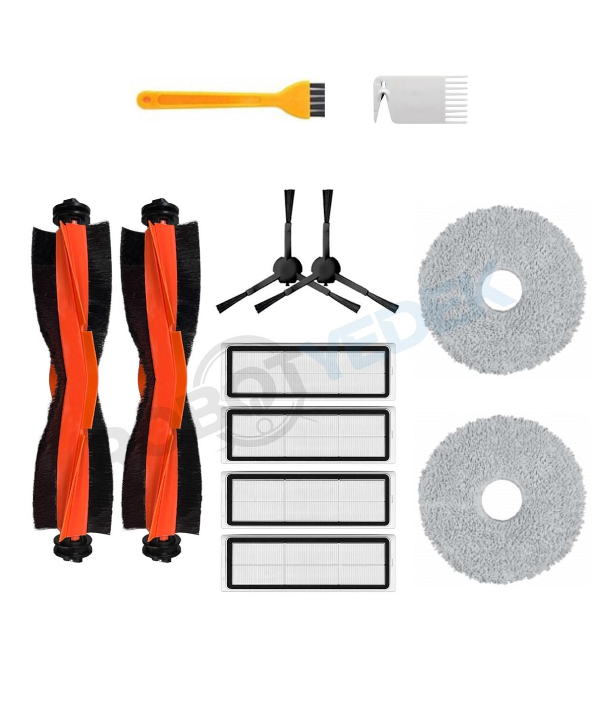 Xiaomi S20+ Plus Uyumlu Yedek Siyah Fırça Hepa Filtre Mop Seti-12 Parça