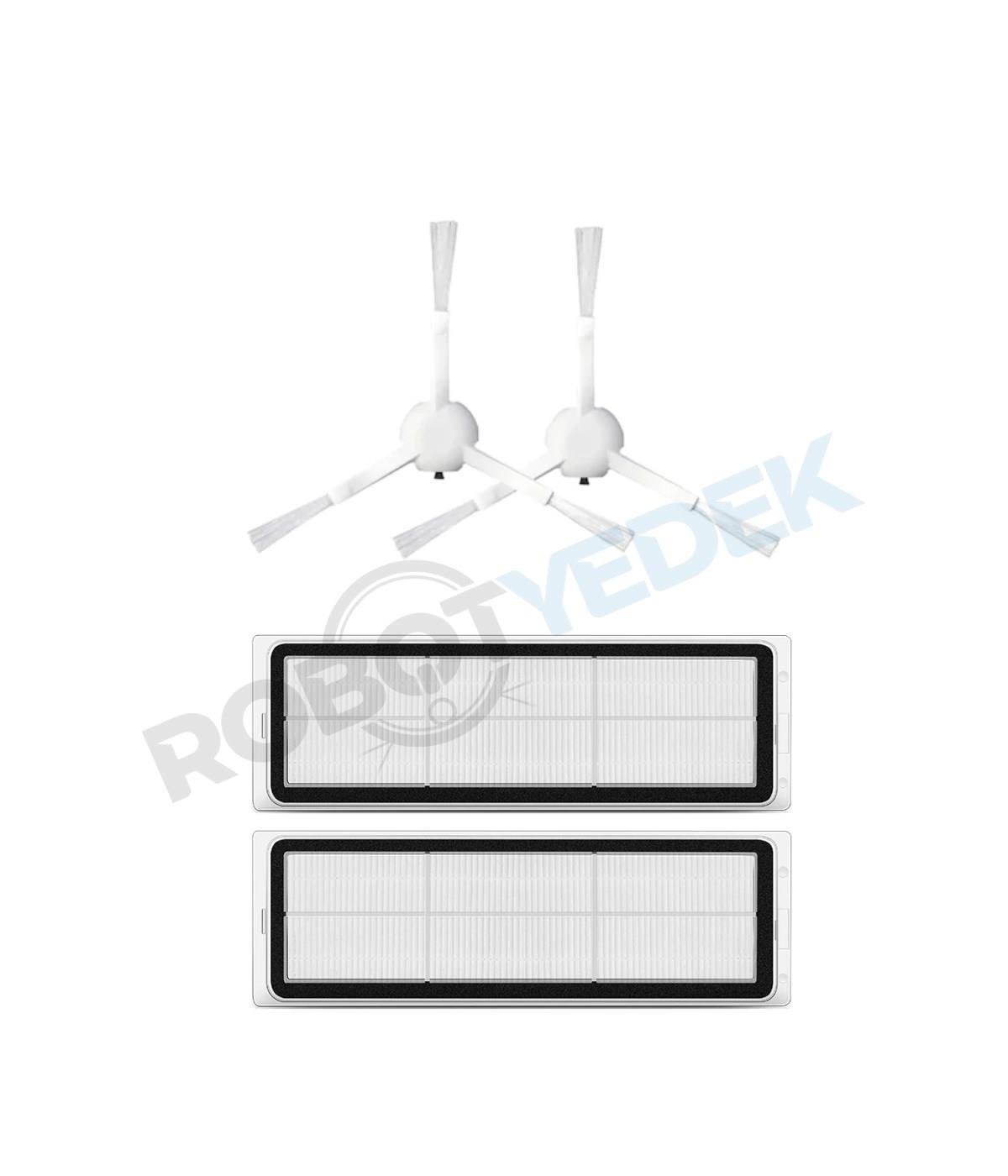 Xiaomi X10 Plus Uyumlu Yedek Hepa Filtre ve Yan Fırça-4 Parça