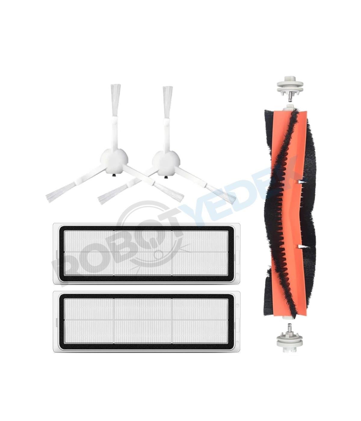 Xiaomi X10 Plus Uyumlu Yedek Mopsuz Fırça Hepa Filtre Seti-5 Parça