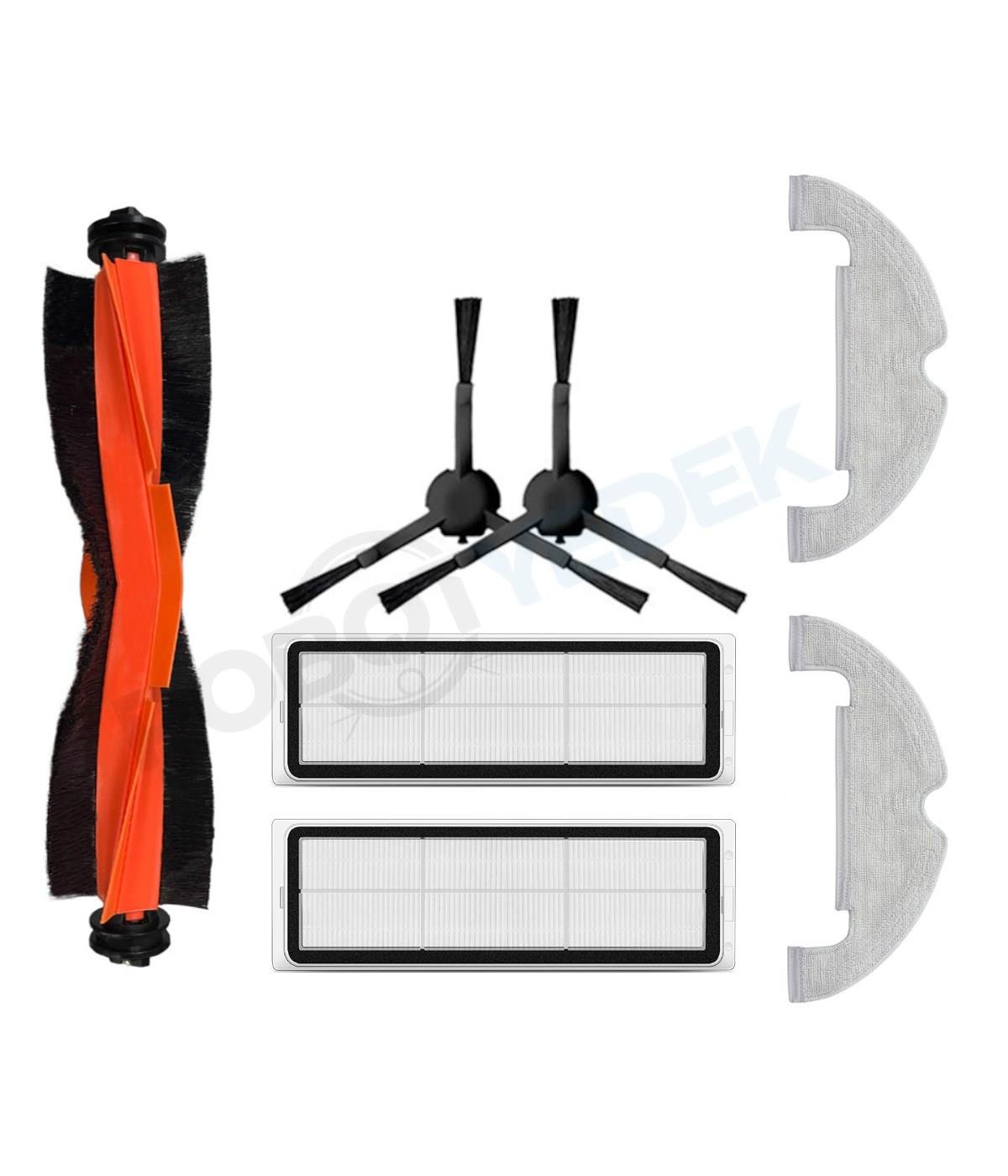 Xiaomi X10 Uyumlu Yedek Siyah Fırça Hepa Filtre Mop Seti-7 Parça