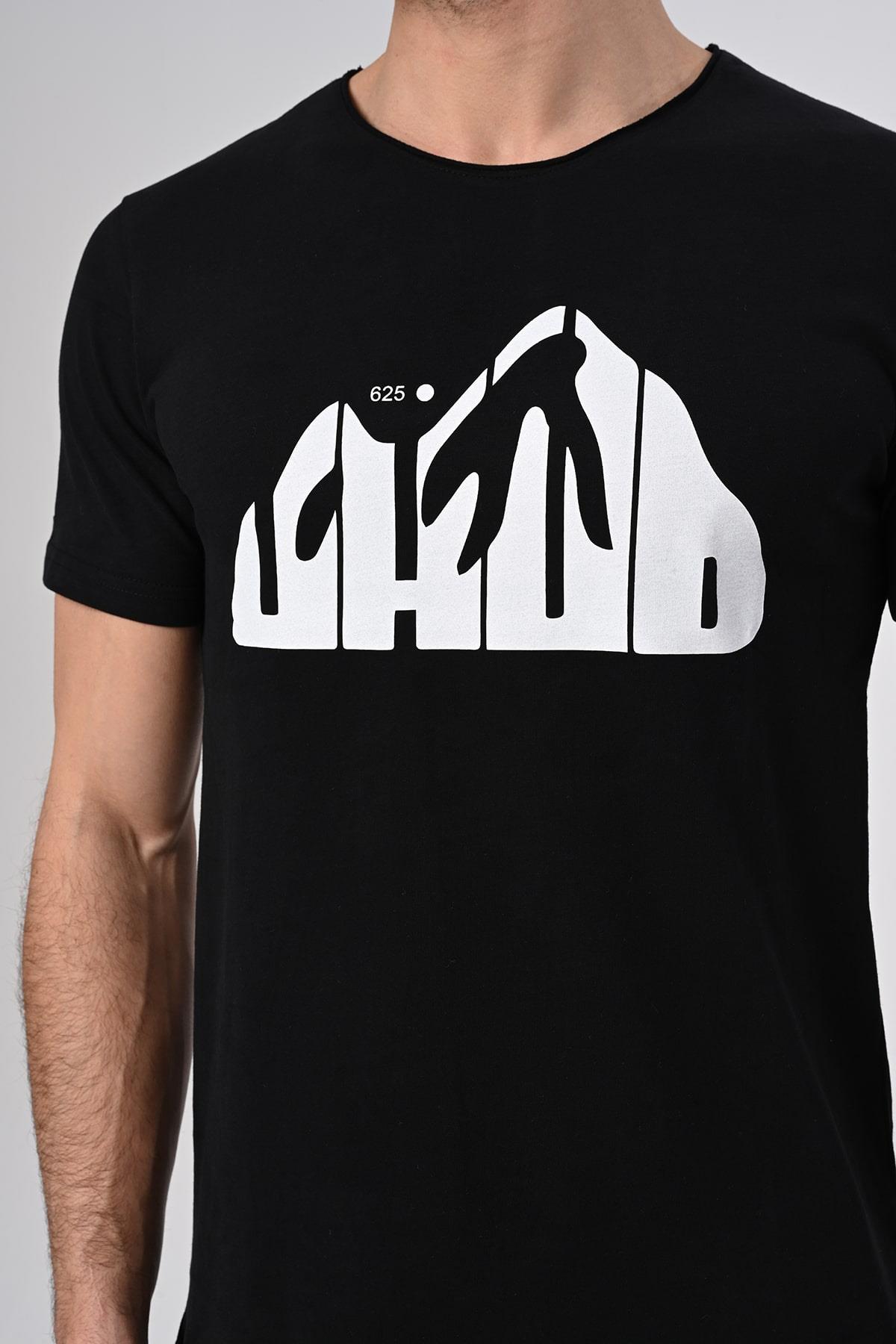 Uhud Tasarım Siyah Pamuk T-shirt