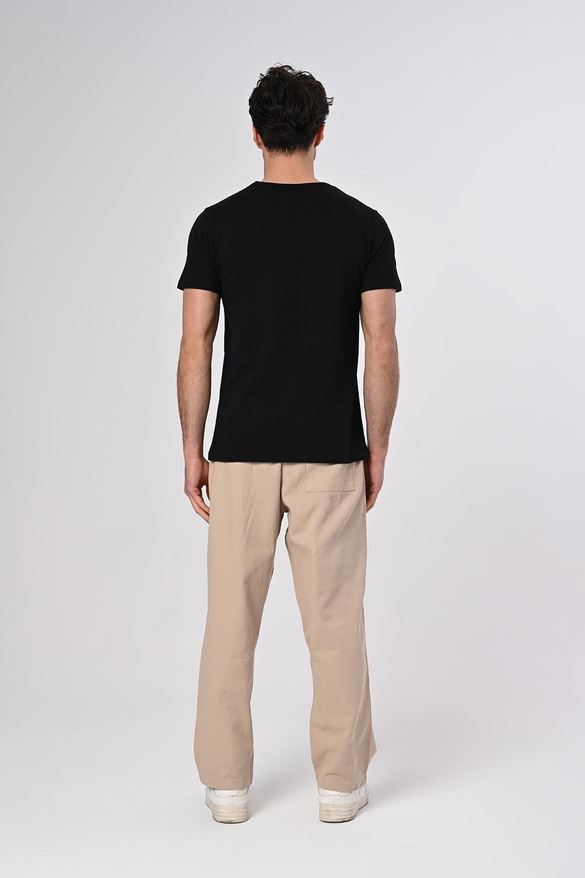 Uhud Tasarım Siyah Pamuk T-shirt