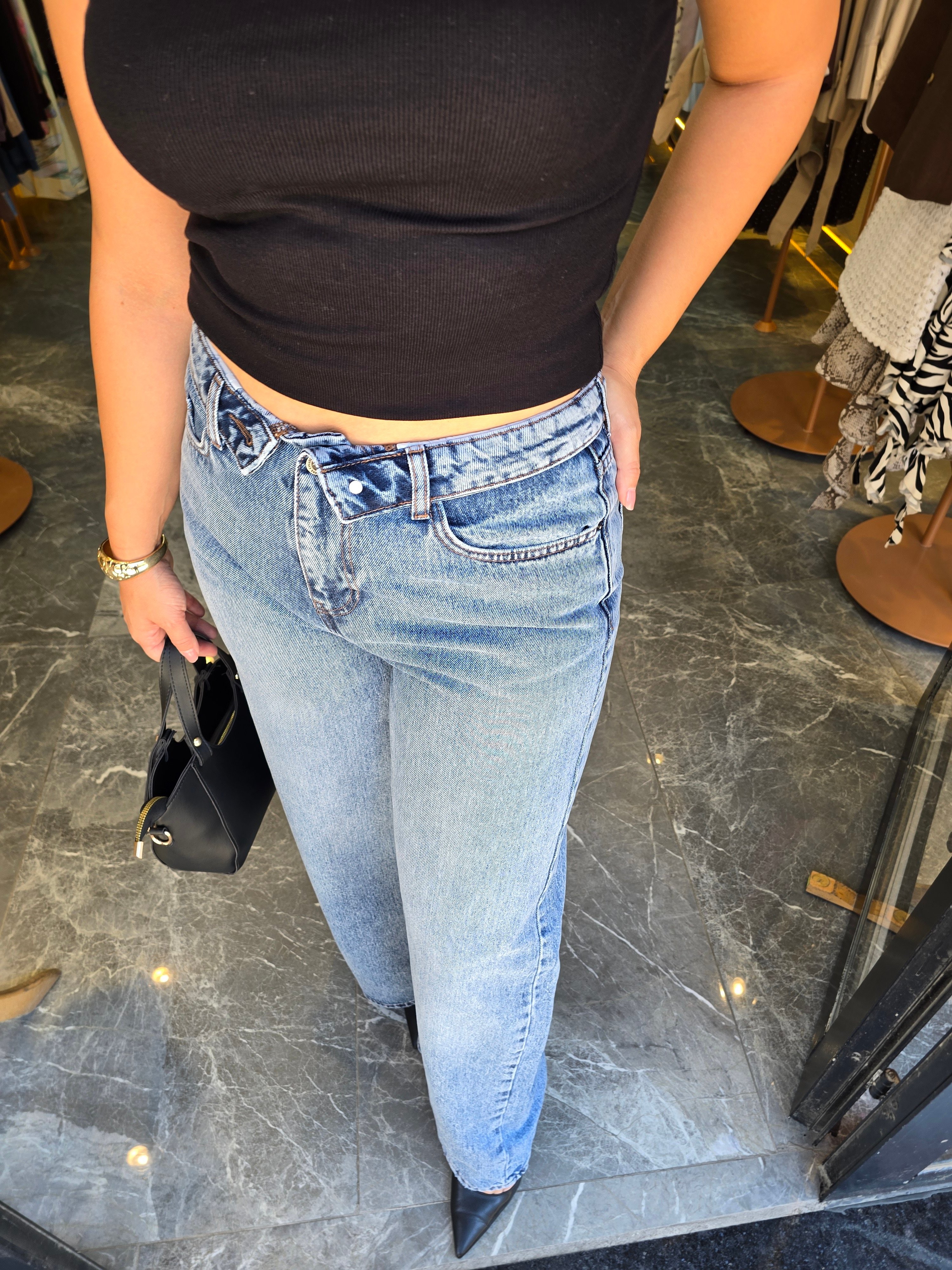 BEL TASARIMLI JEAN 