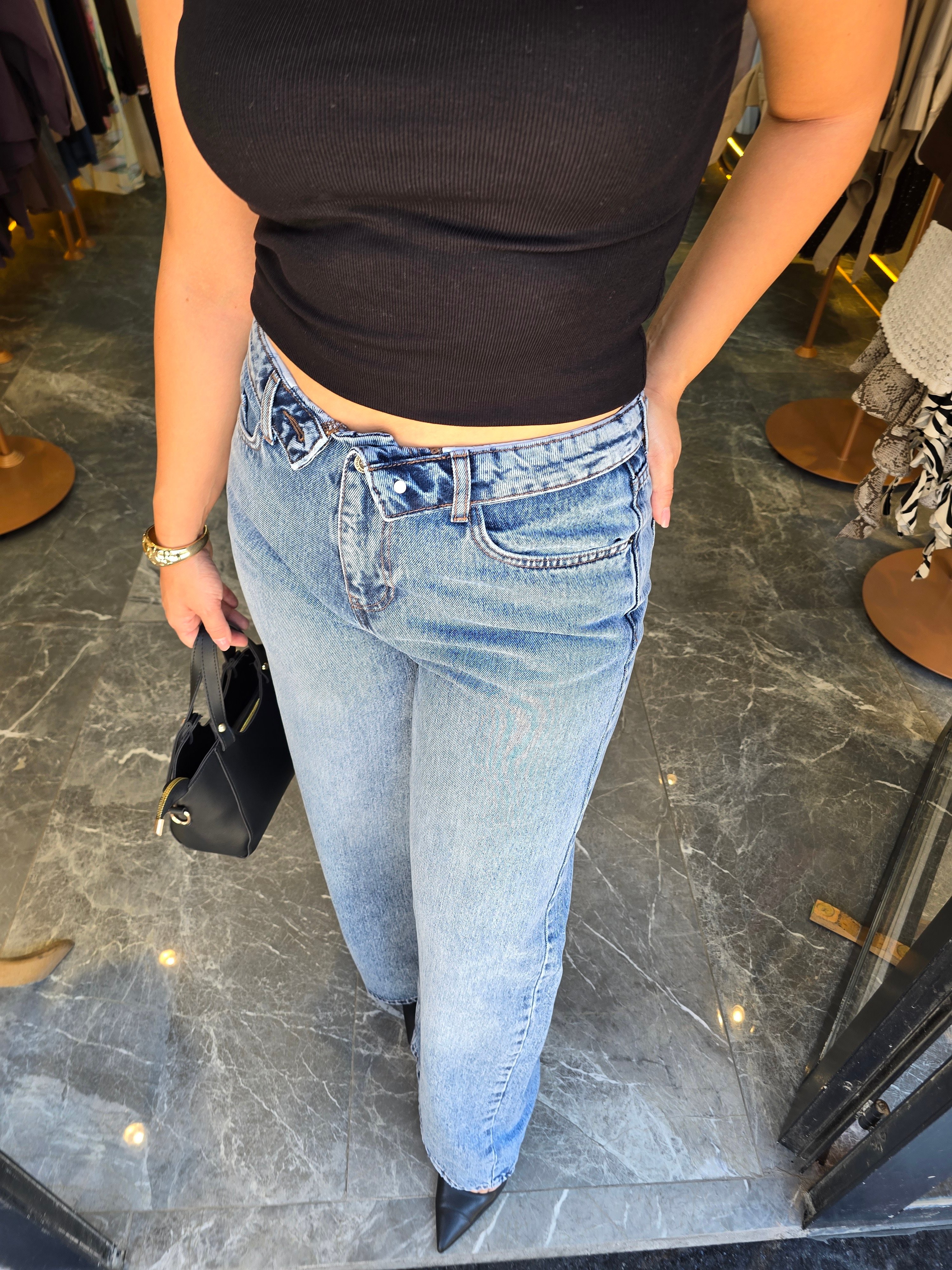 BEL TASARIMLI JEAN 