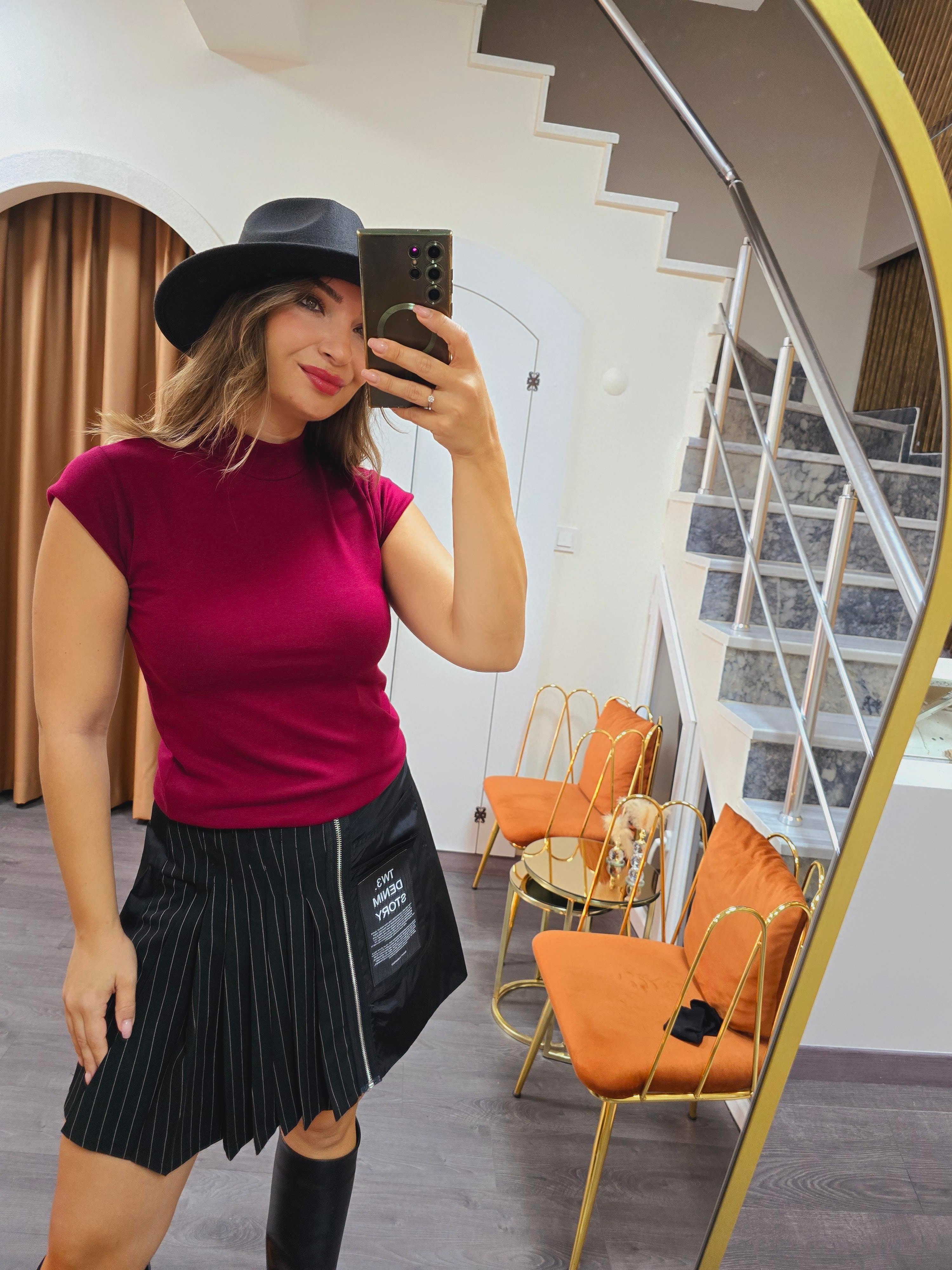 BORDO BALIKÇI YAKA BLUZ