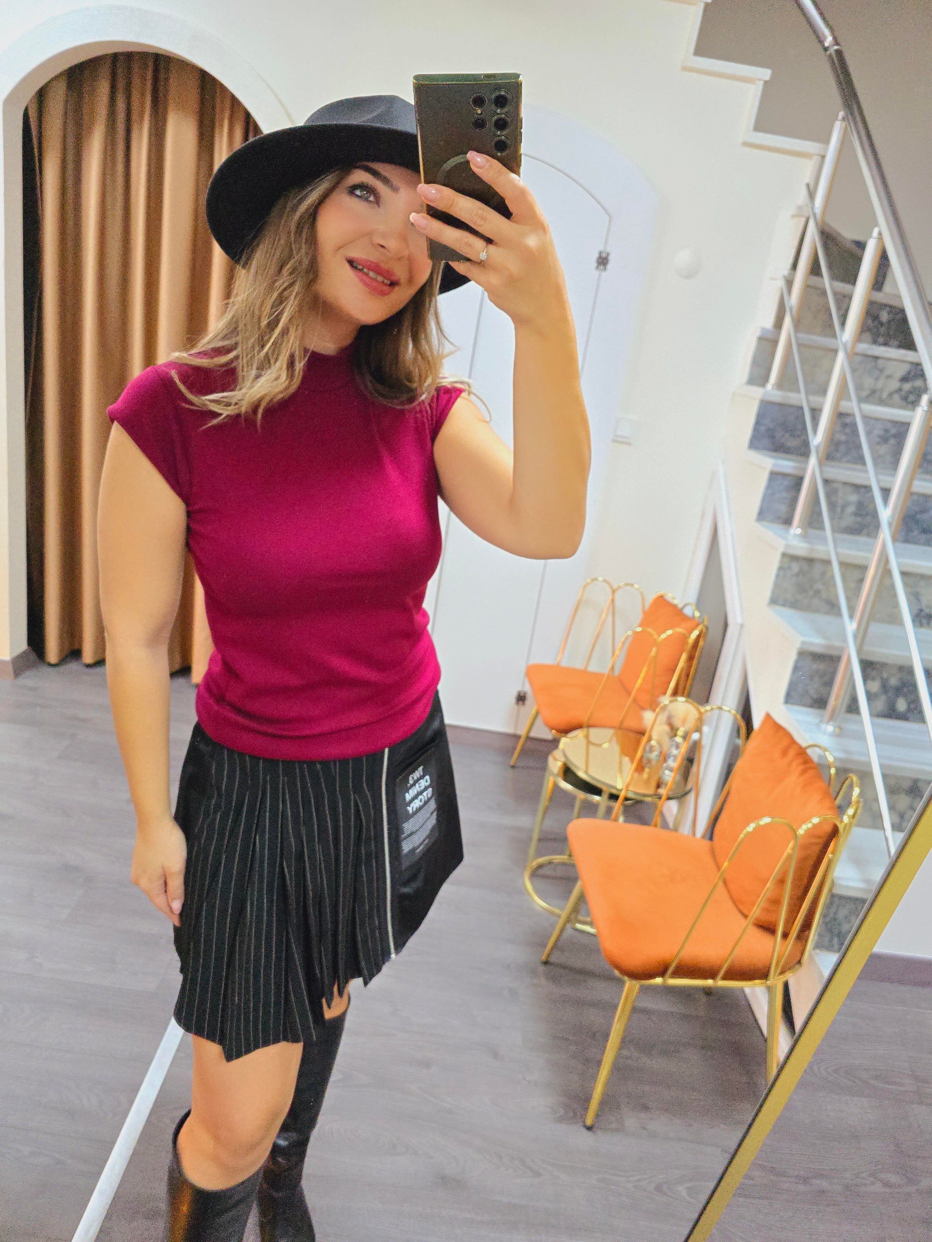 BORDO BALIKÇI YAKA BLUZ