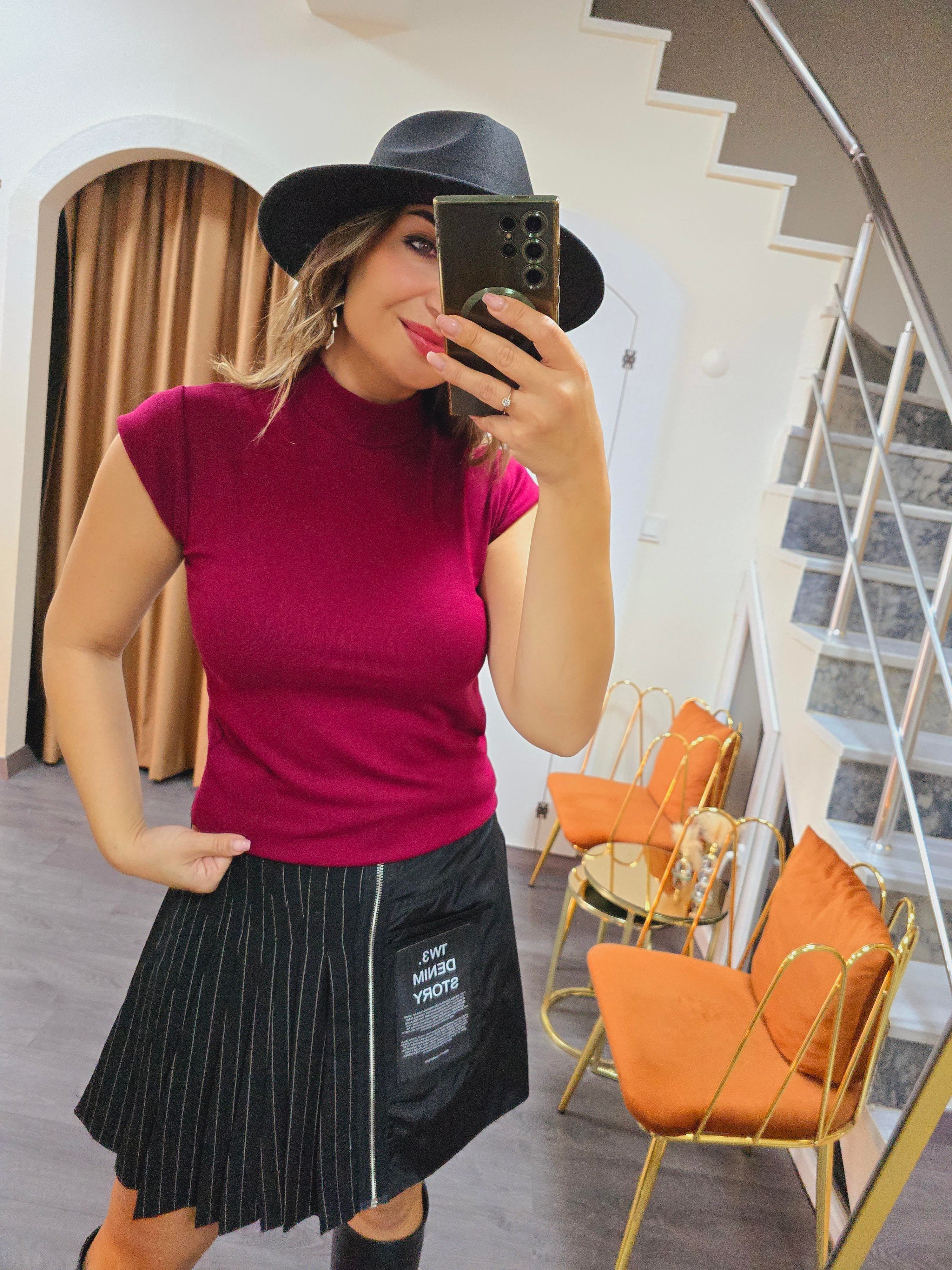 BORDO BALIKÇI YAKA BLUZ
