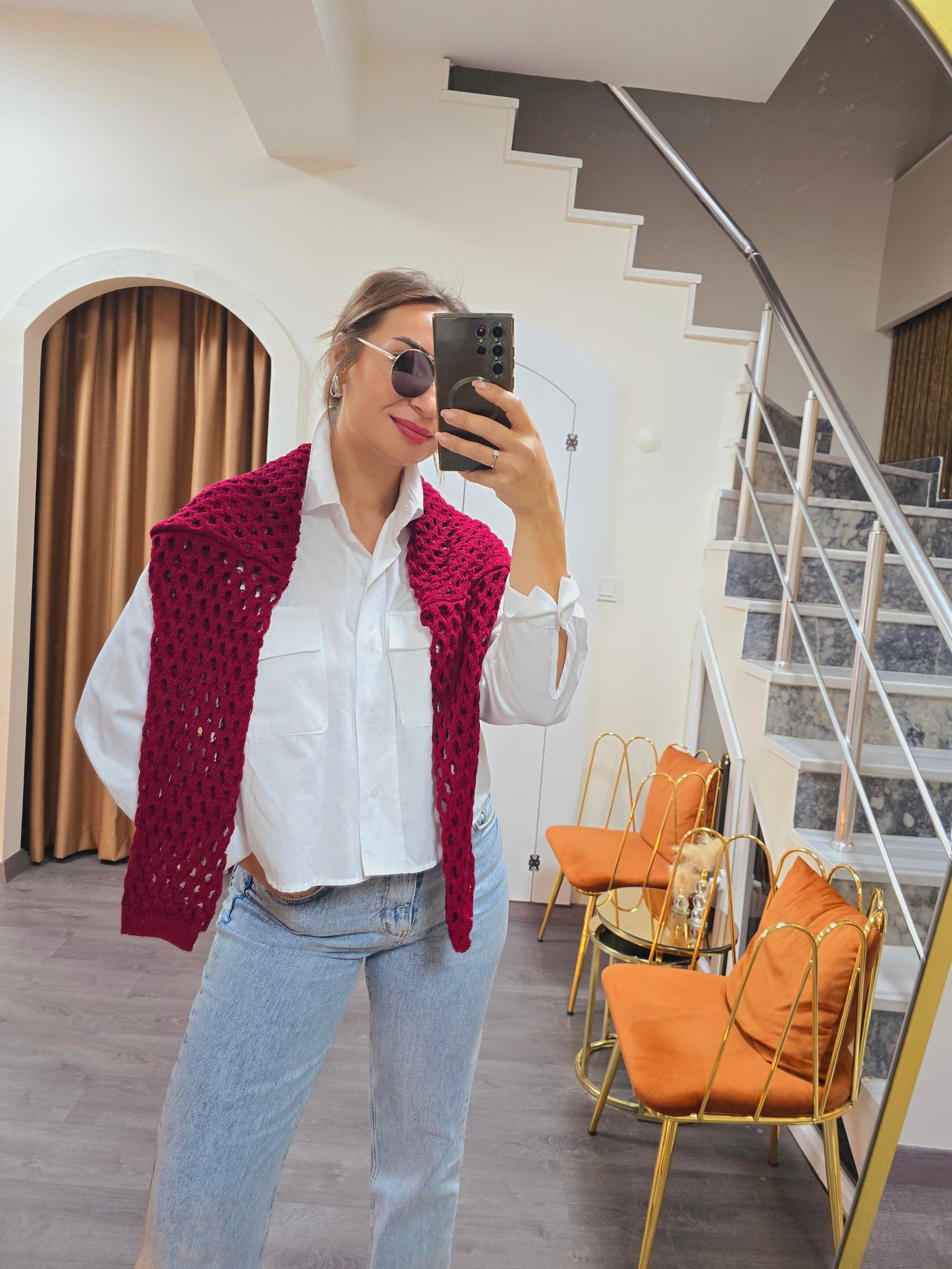 BORDO İNCE TRİKO FİLE