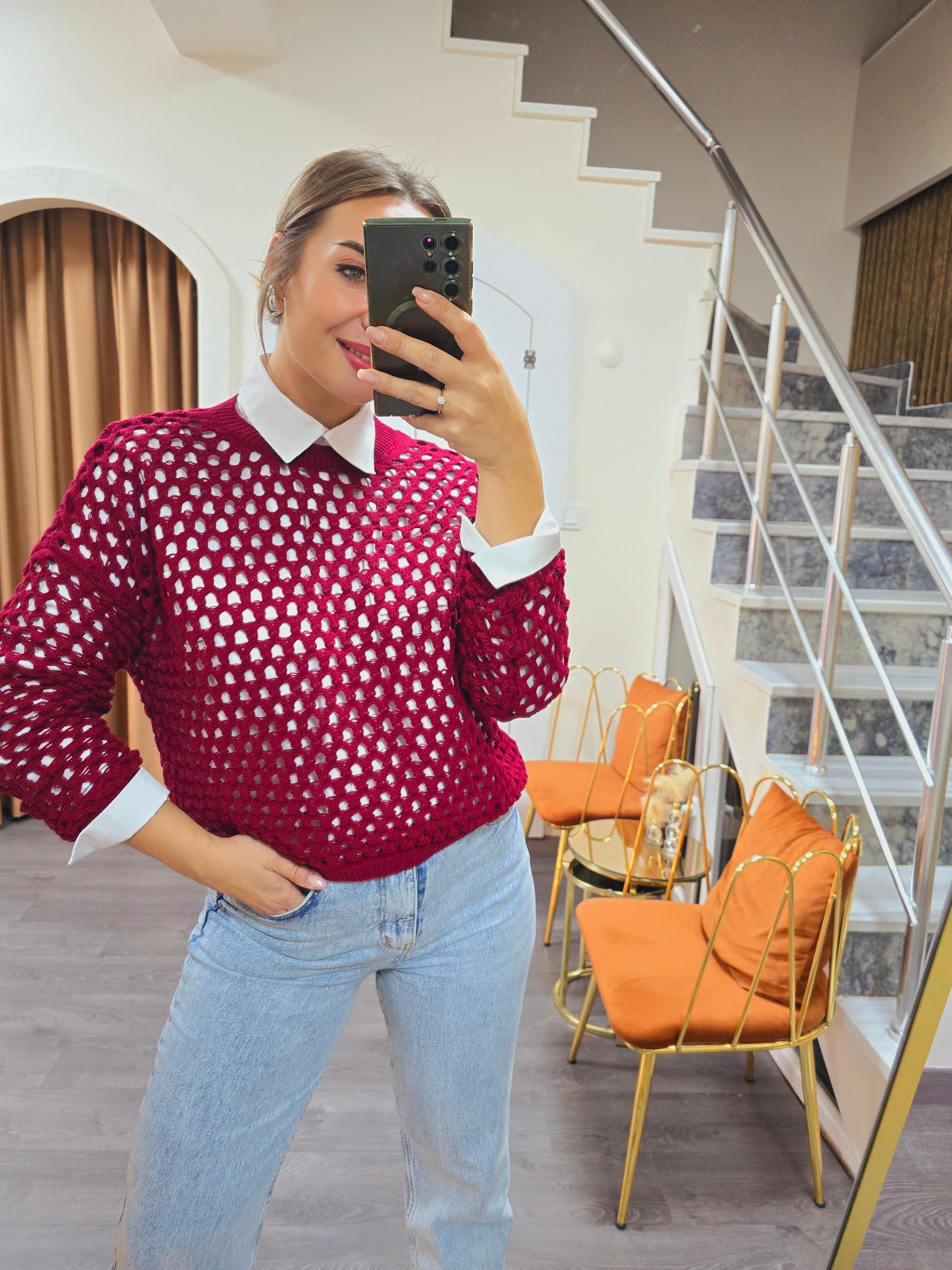 BORDO İNCE TRİKO FİLE