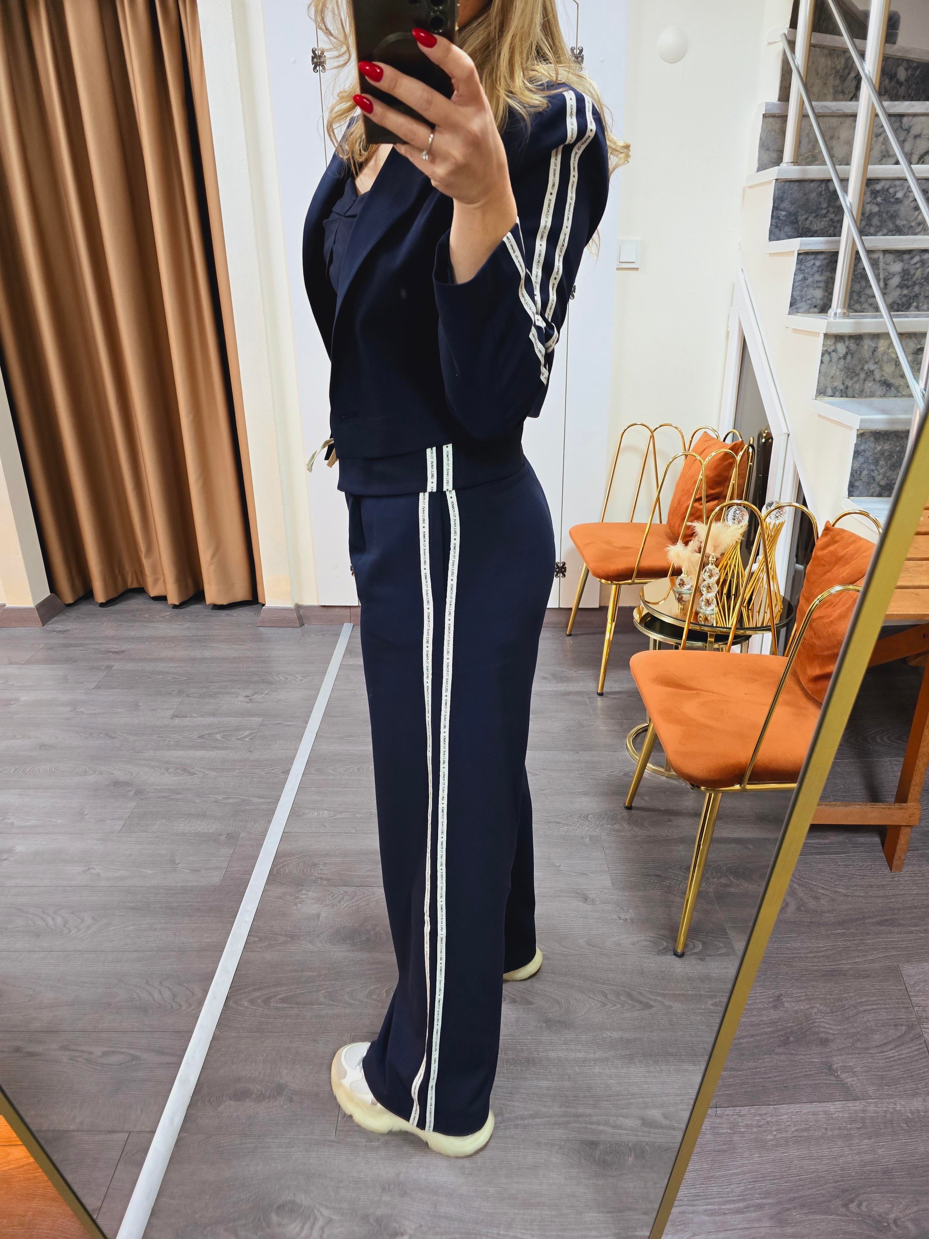 LACİVERT ŞERİT DETAYLI  PANTOLON