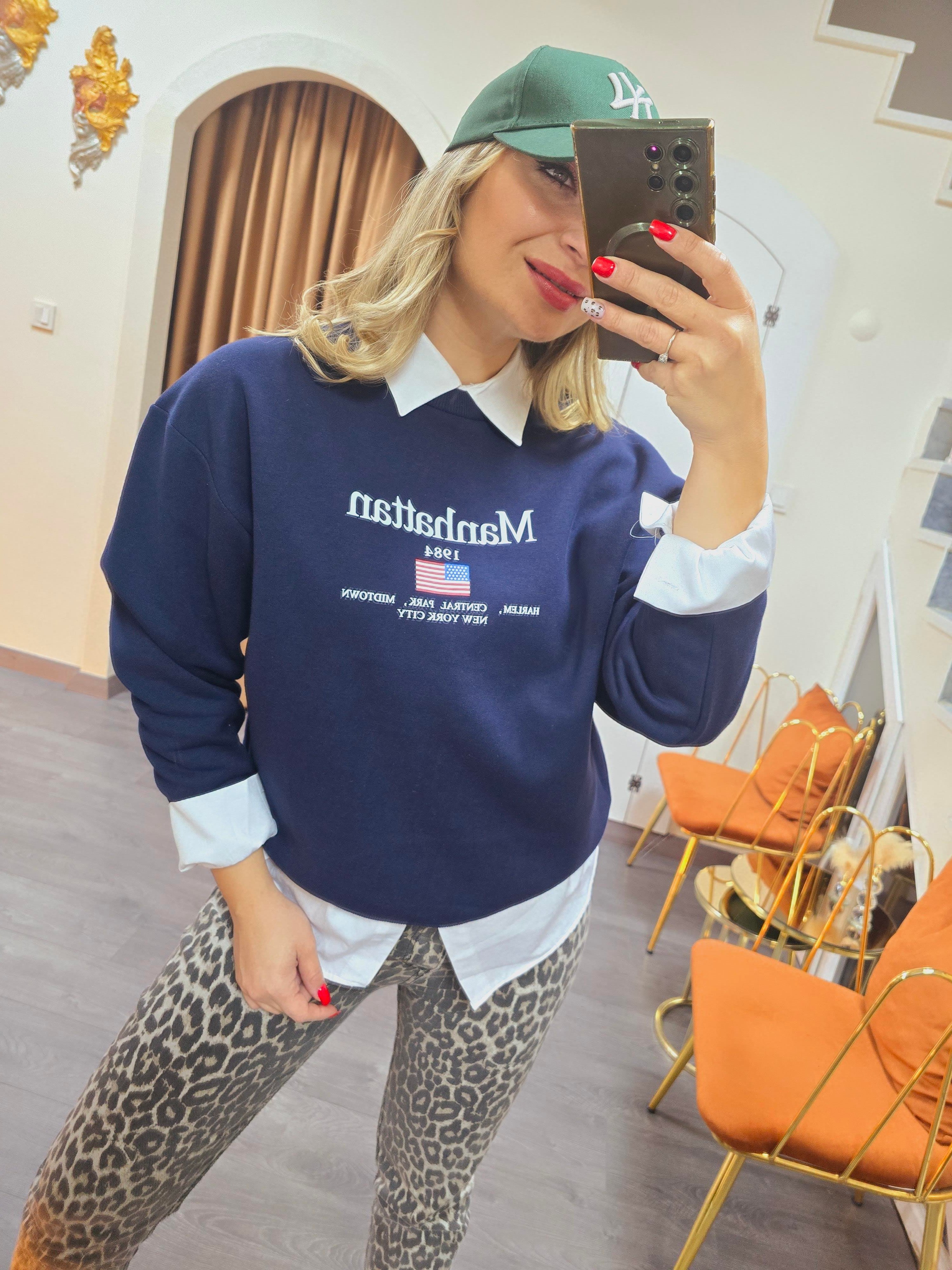 LACİVERT YAZILI SWEAT