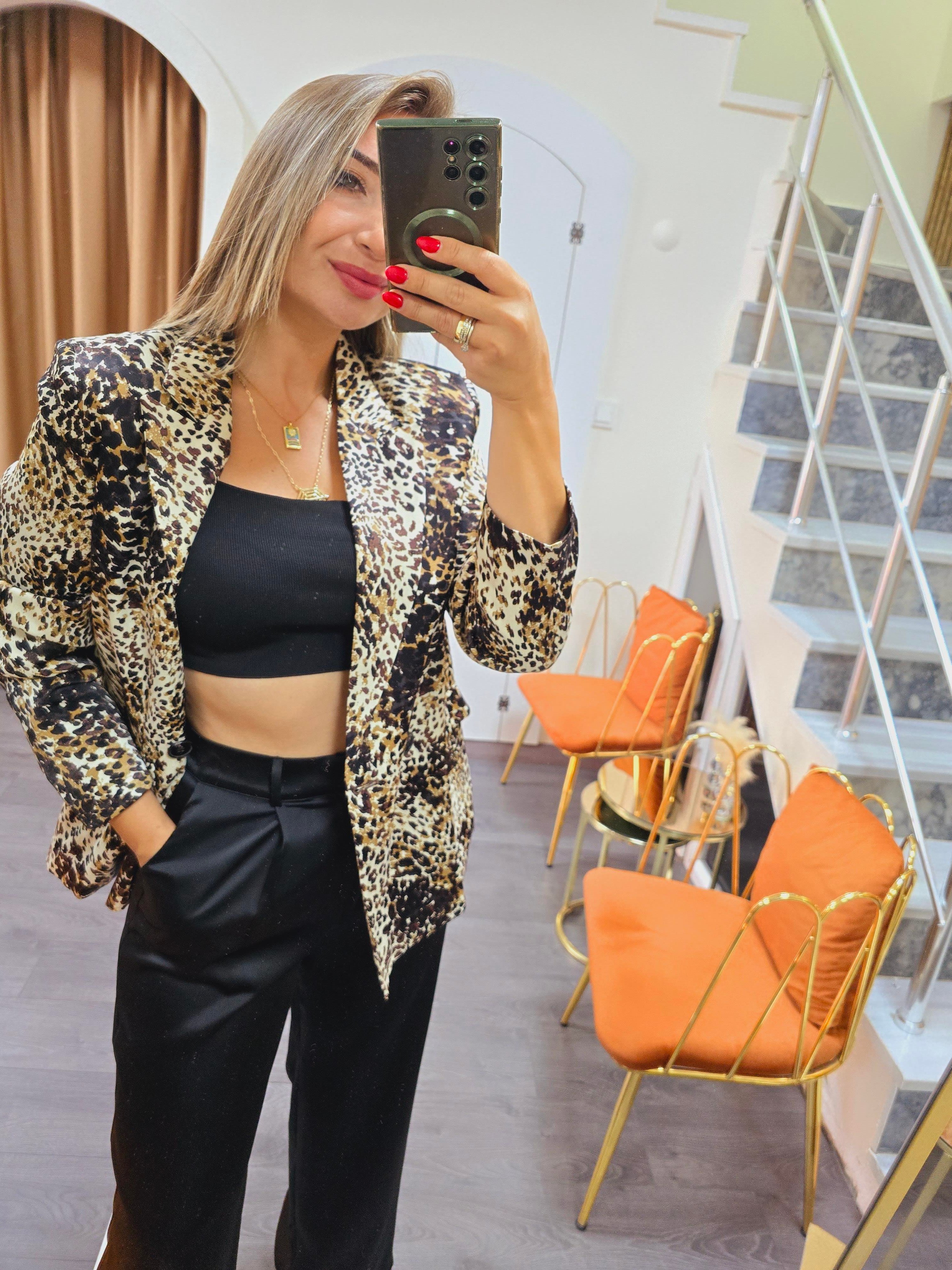 LEOPAR BLAZER CEKET