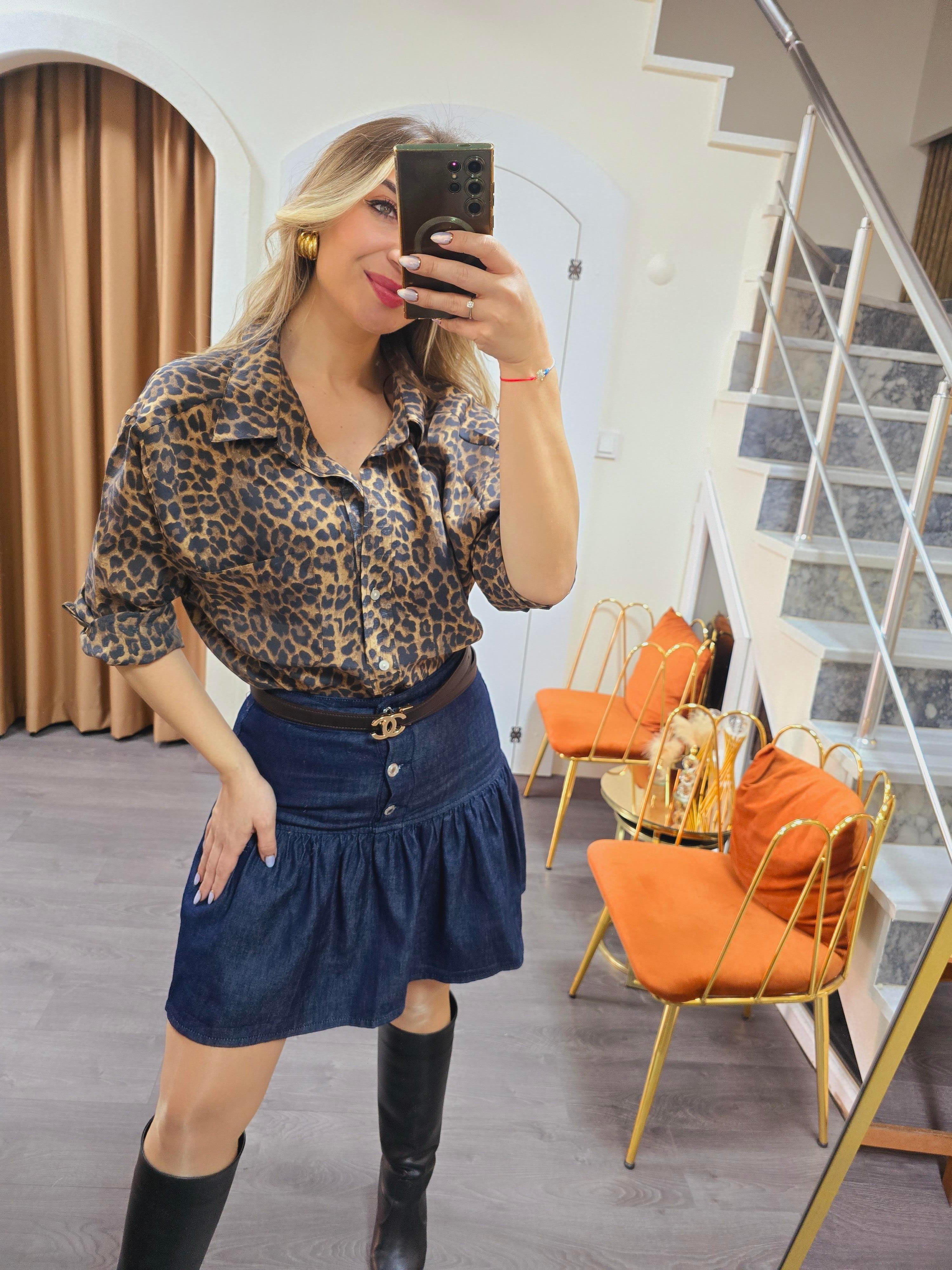 LEOPAR OVERSİZE GÖMLEK