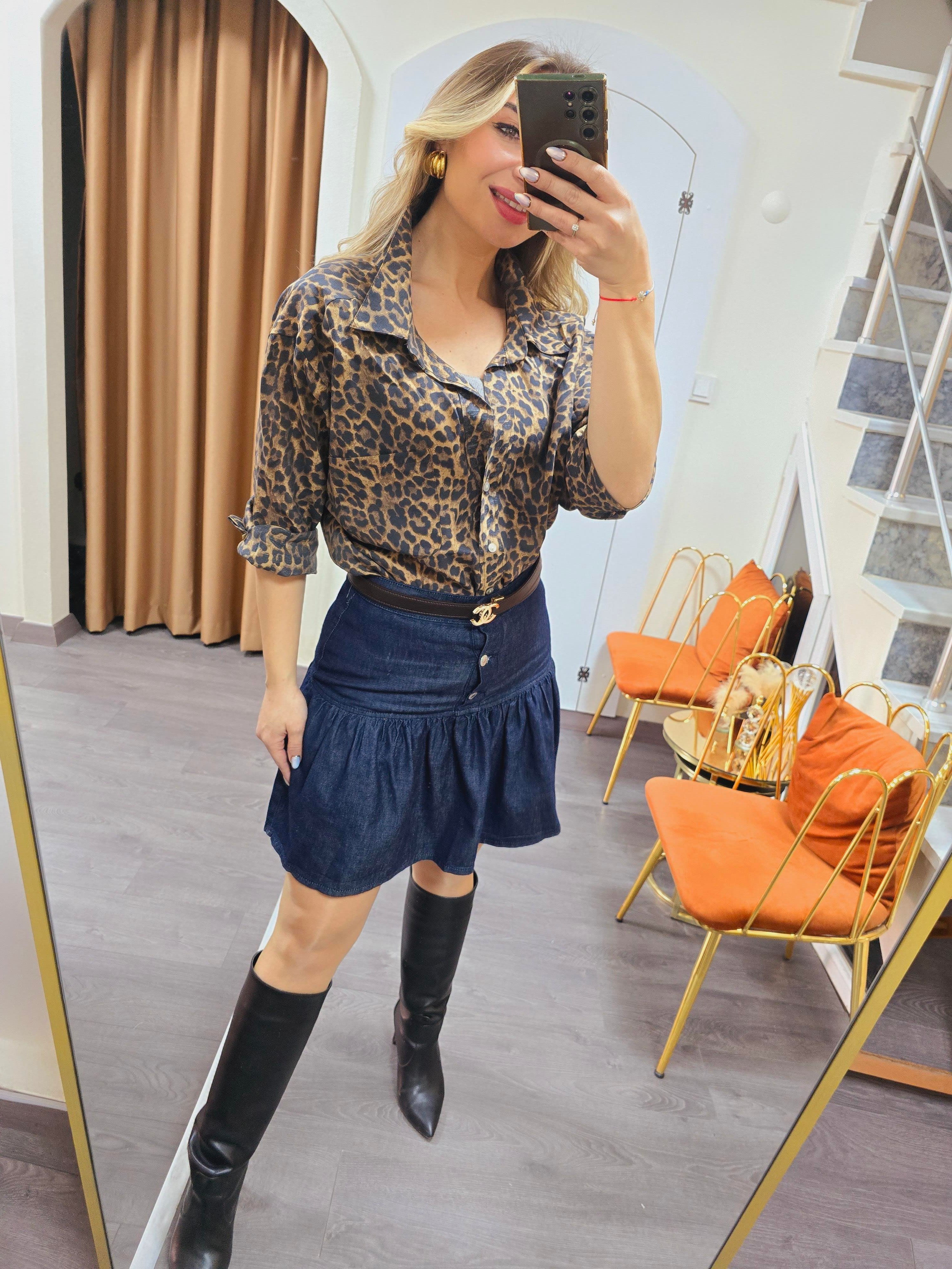 LEOPAR OVERSİZE GÖMLEK