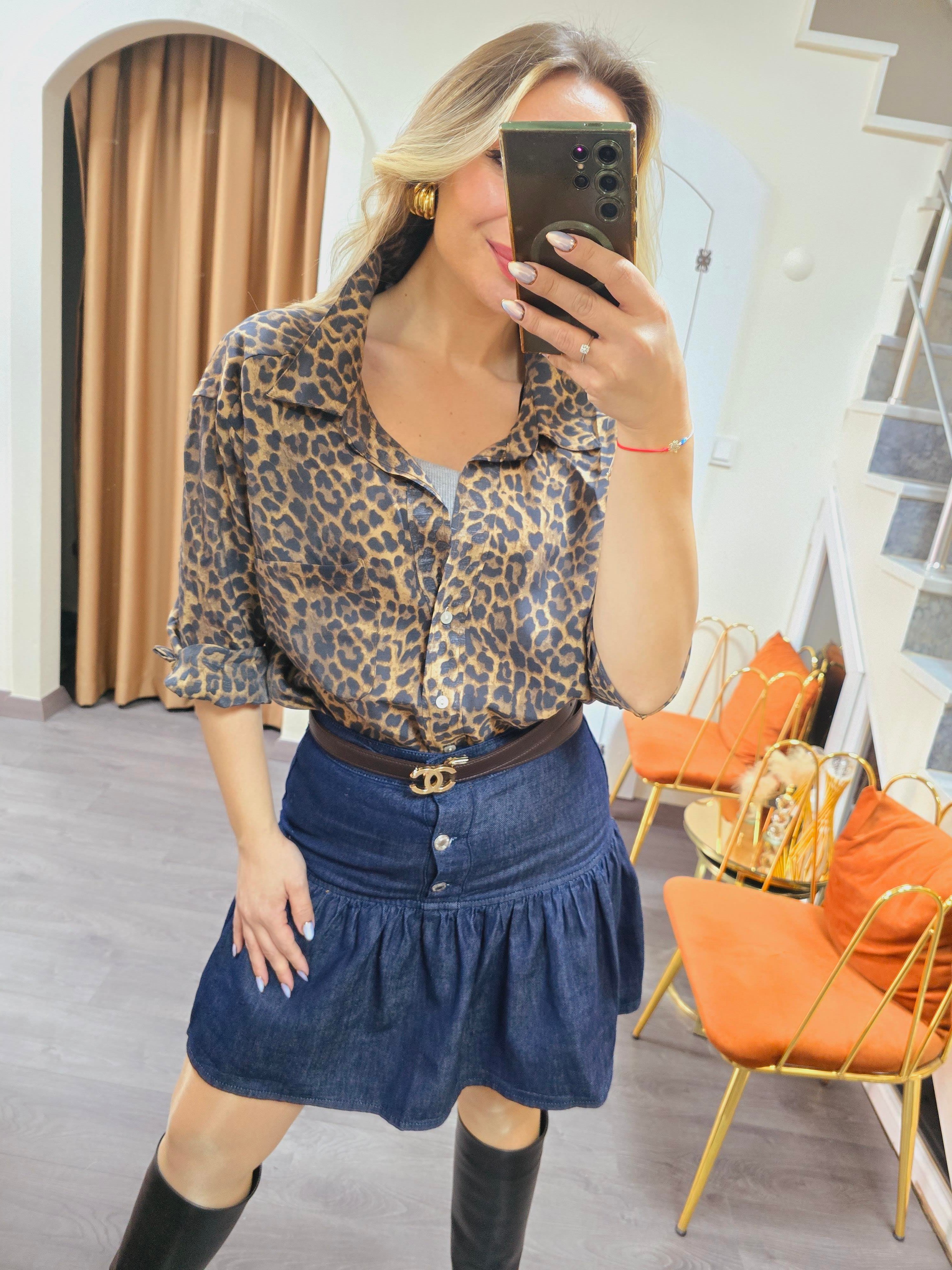 LEOPAR OVERSİZE GÖMLEK