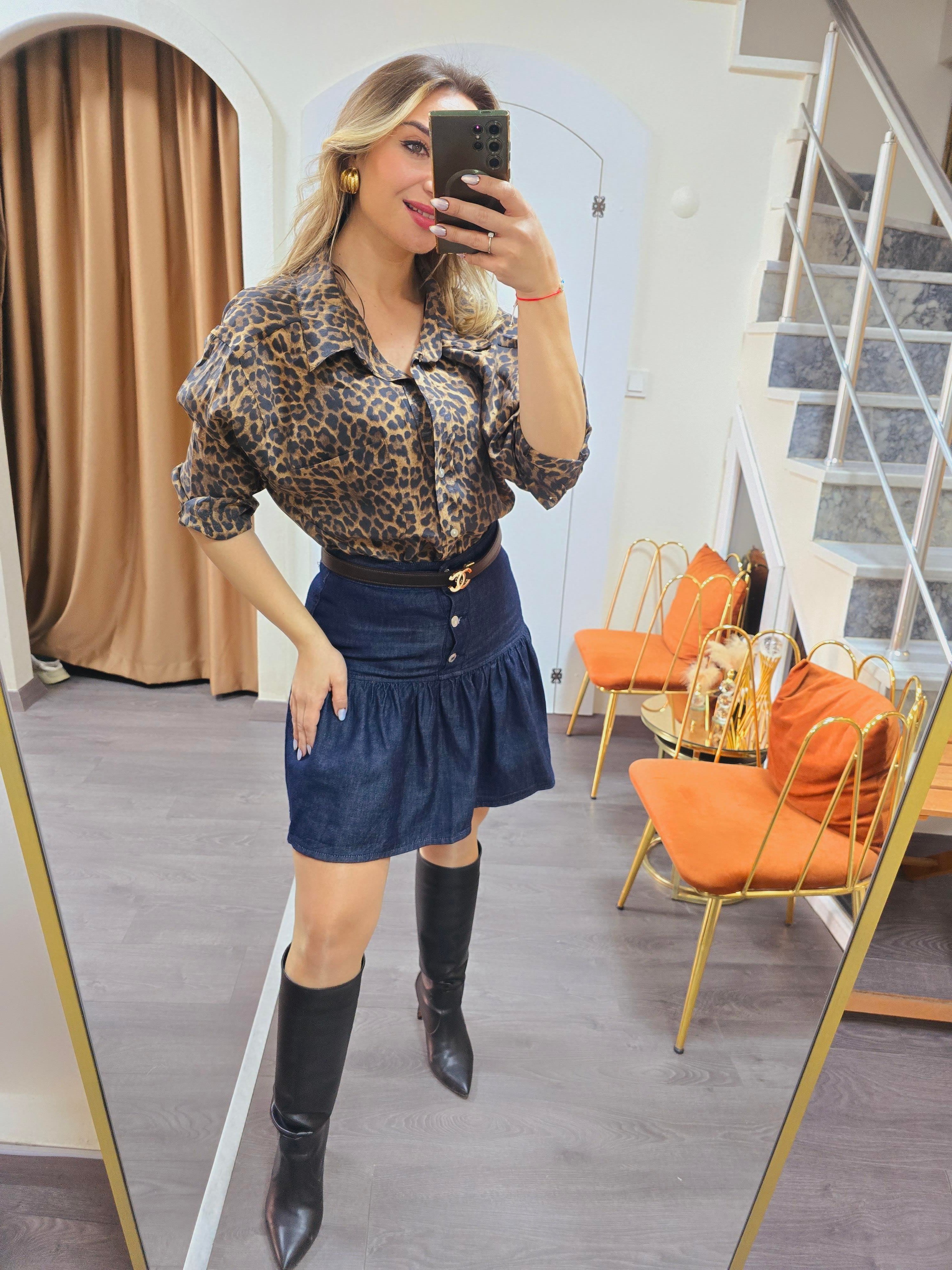 LEOPAR OVERSİZE GÖMLEK