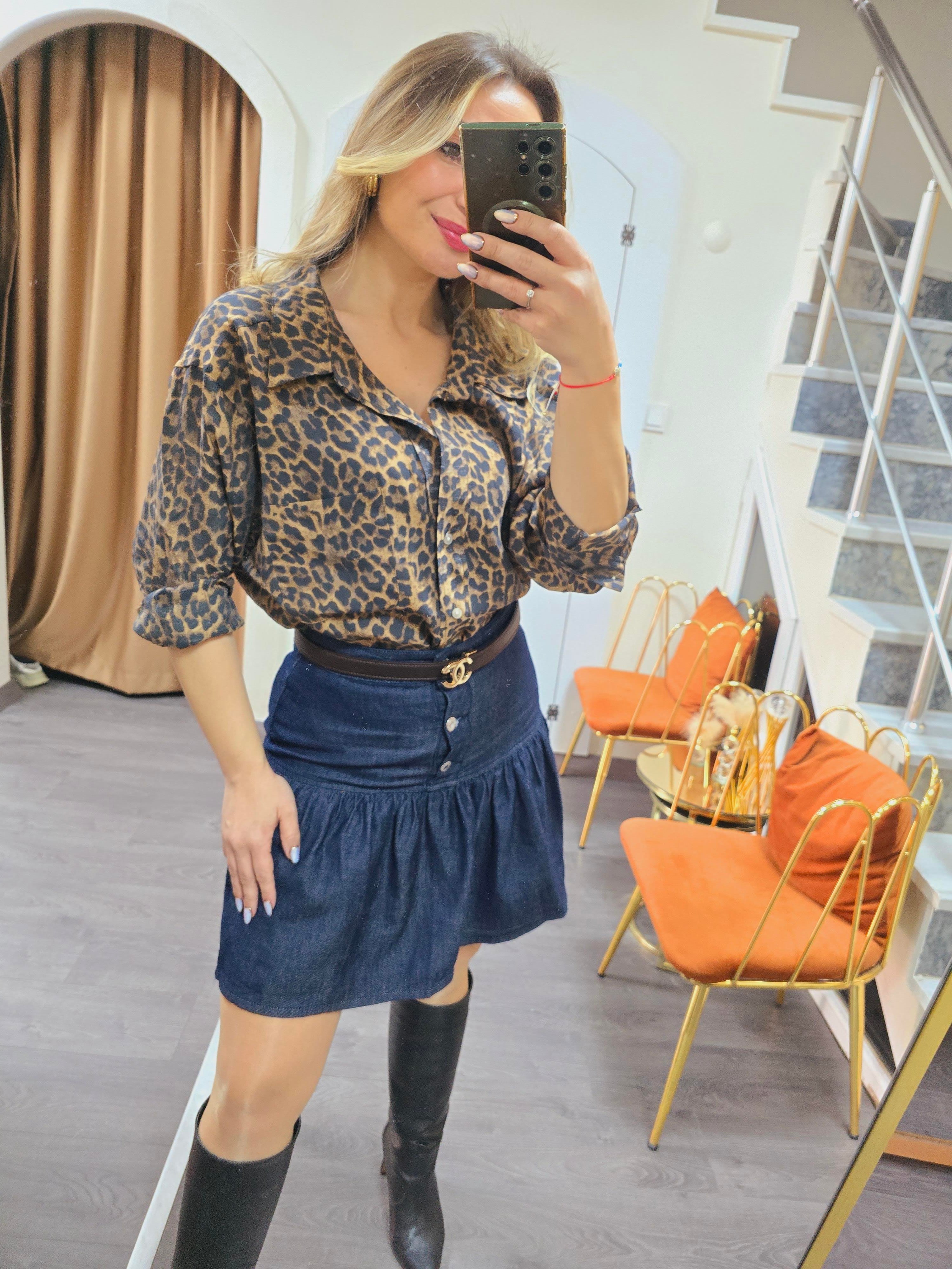 LEOPAR OVERSİZE GÖMLEK