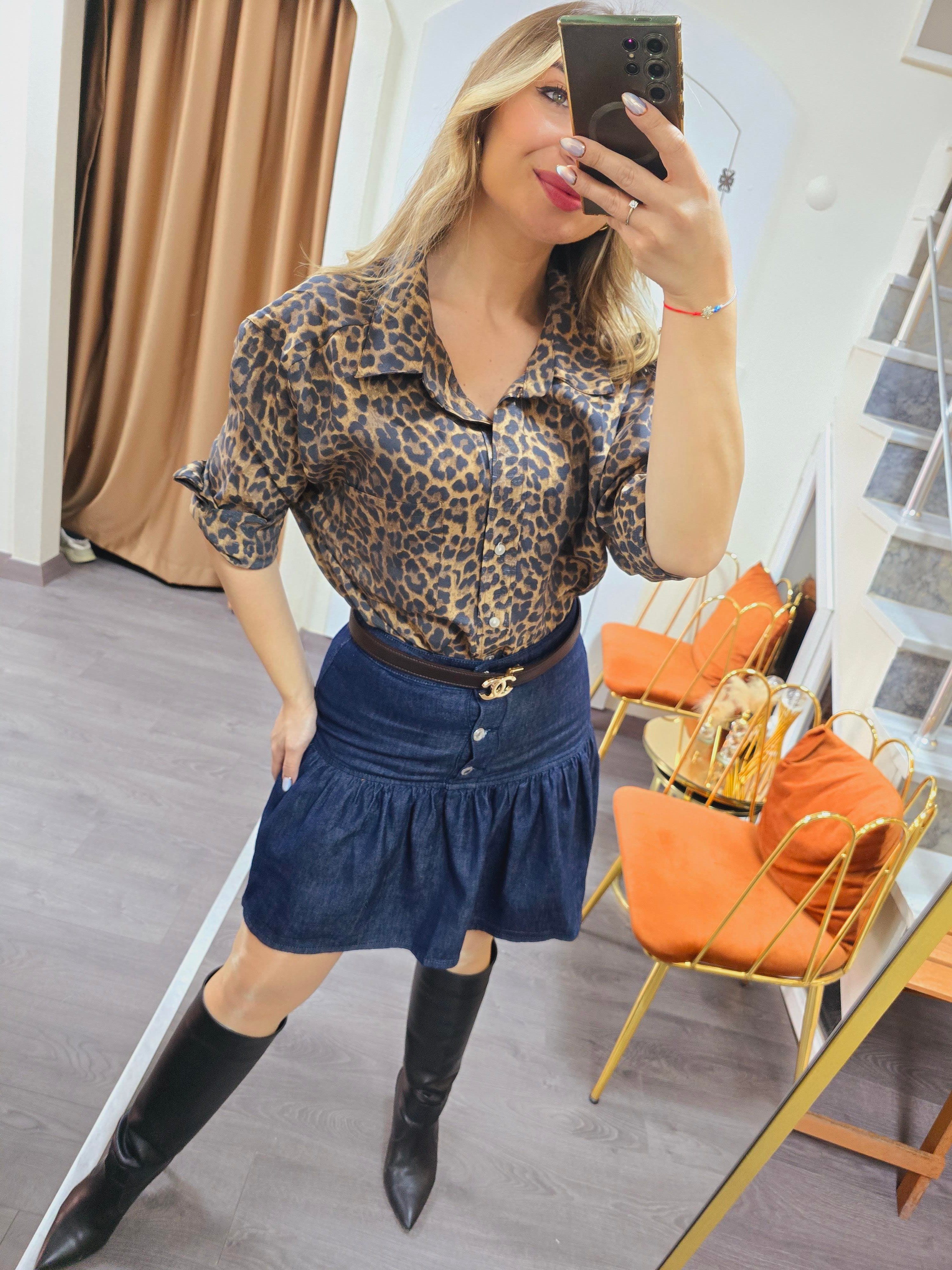 LEOPAR OVERSİZE GÖMLEK